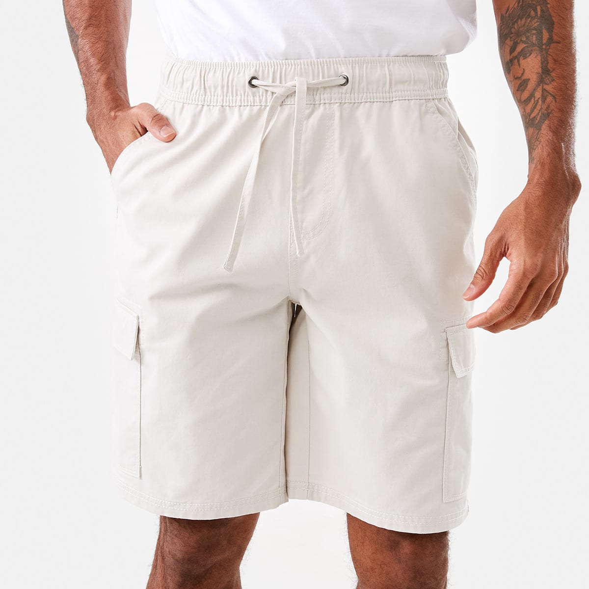 Elastic Waist Cargo Shorts Kmart