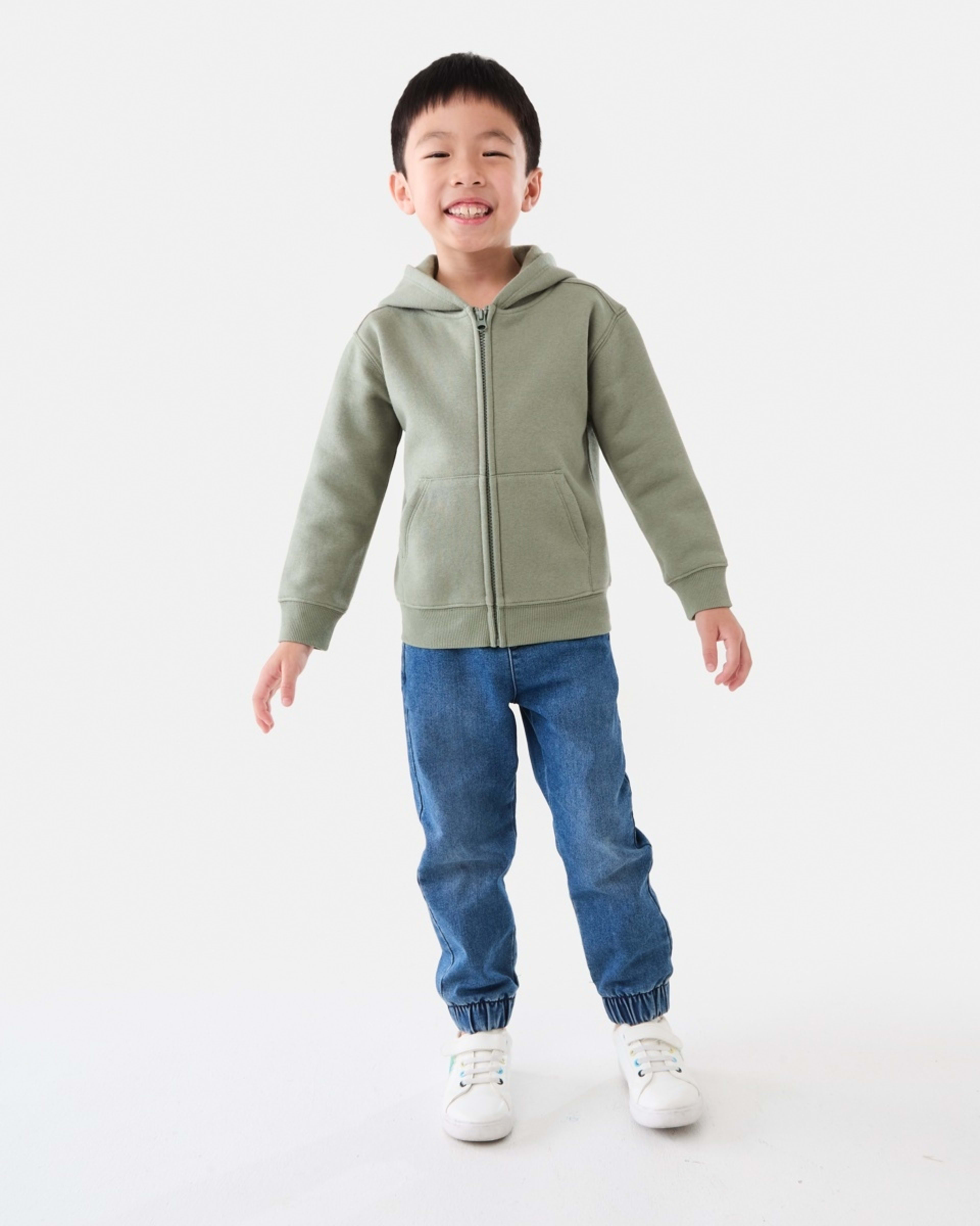7 Plain Zip Through Hoodie Sea Spray, 7 of 10