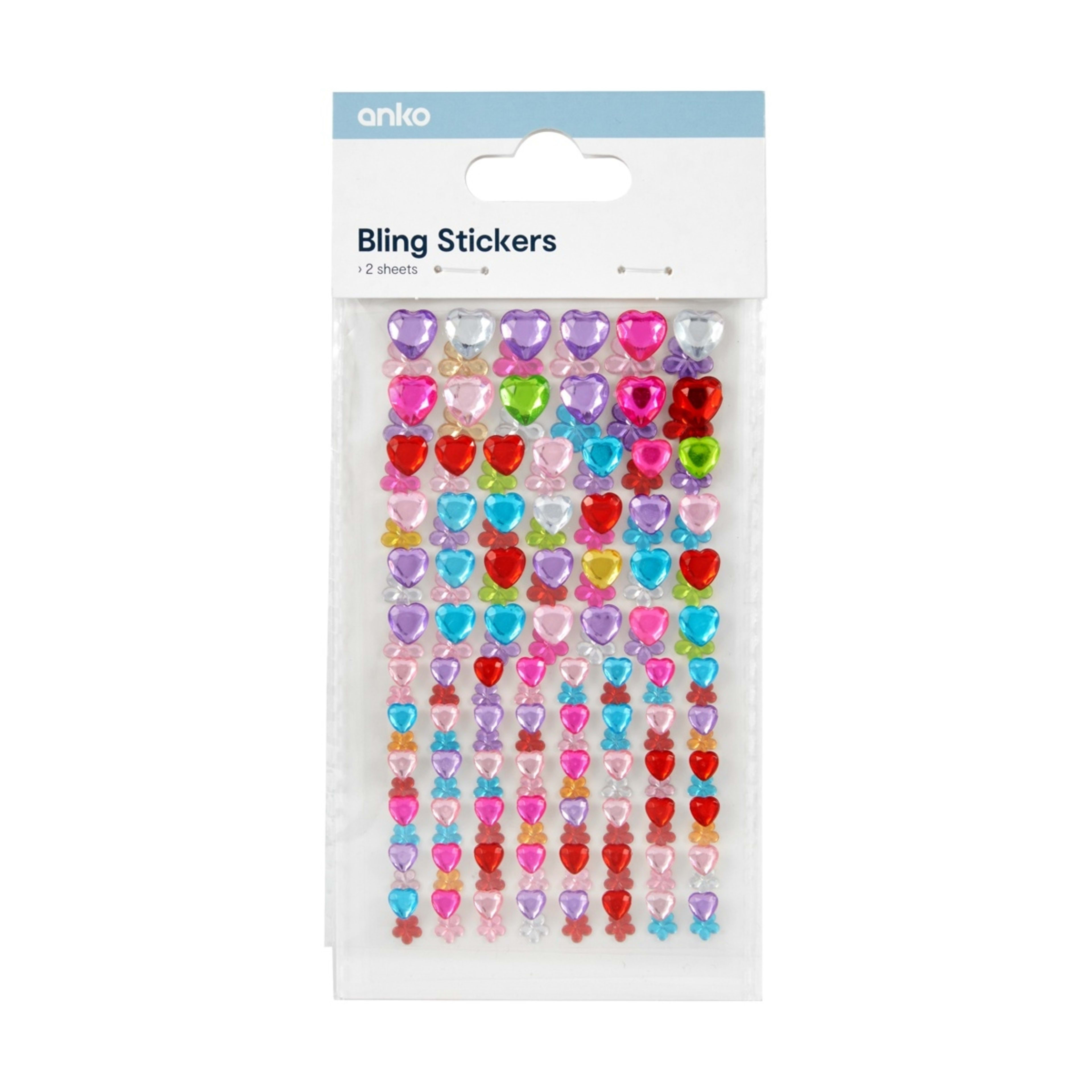 1 Bling Stickers - Flower and Heart