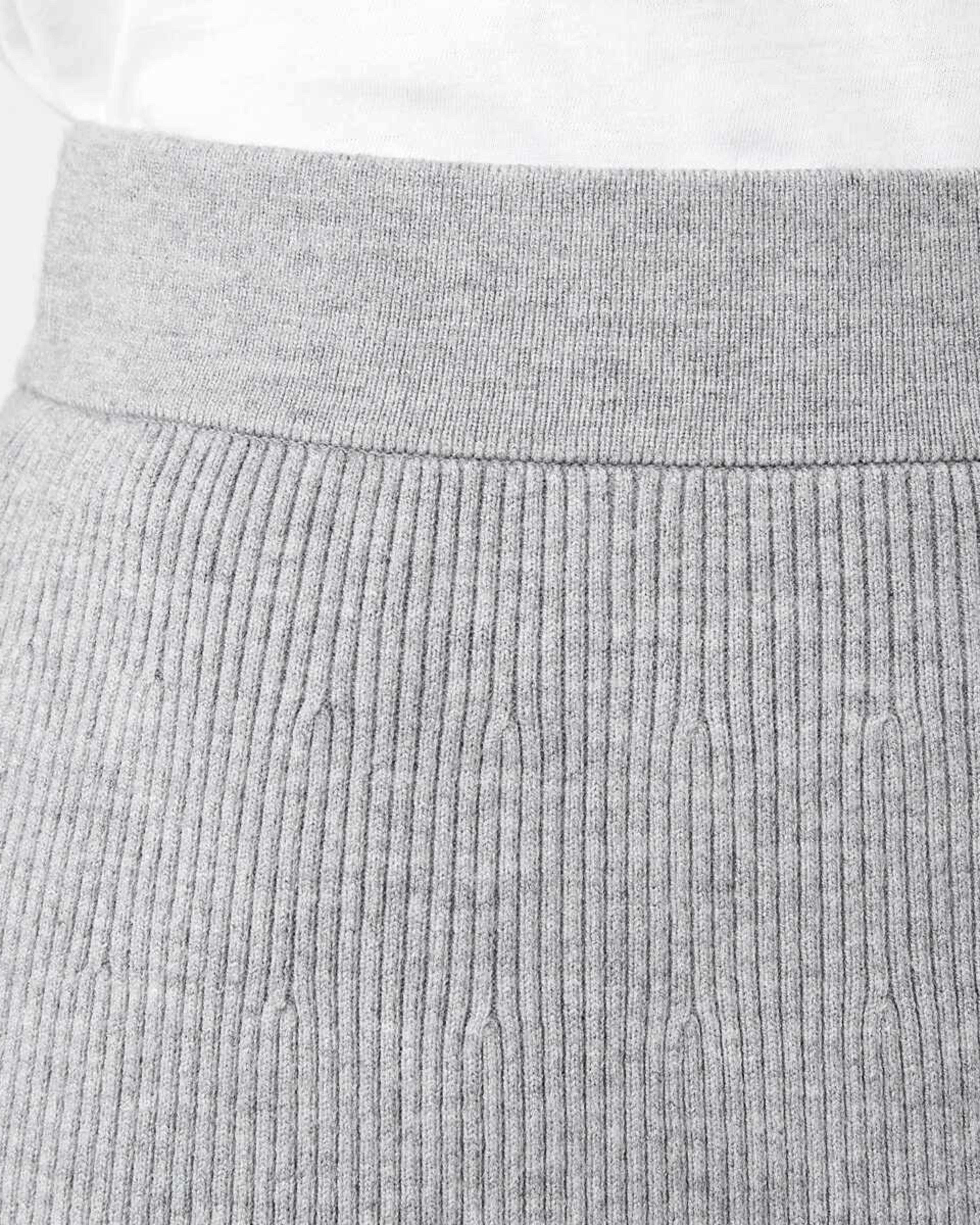 4 True Knit Rib Mini Skirt Grey Marle, 4 of 5
