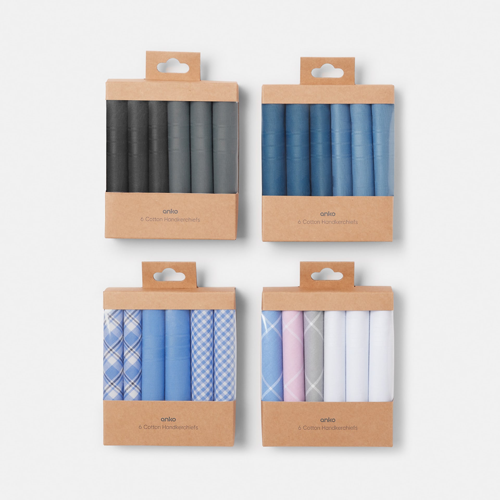 6 Pack Handkerchiefs Gift Set Assorted Kmart