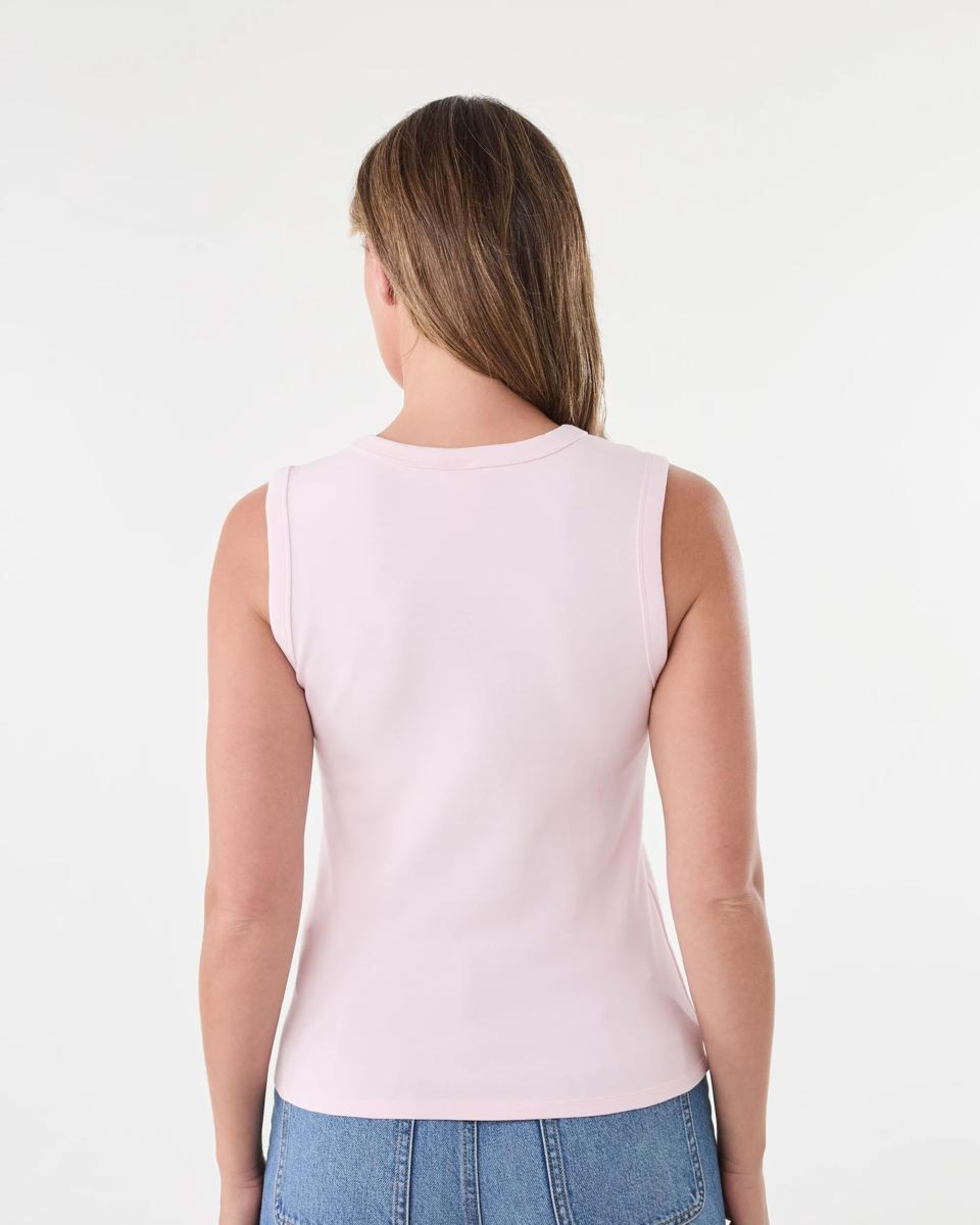3 Sleeveless Elevated V-Neck Top Bllet Pink, 3 of 5