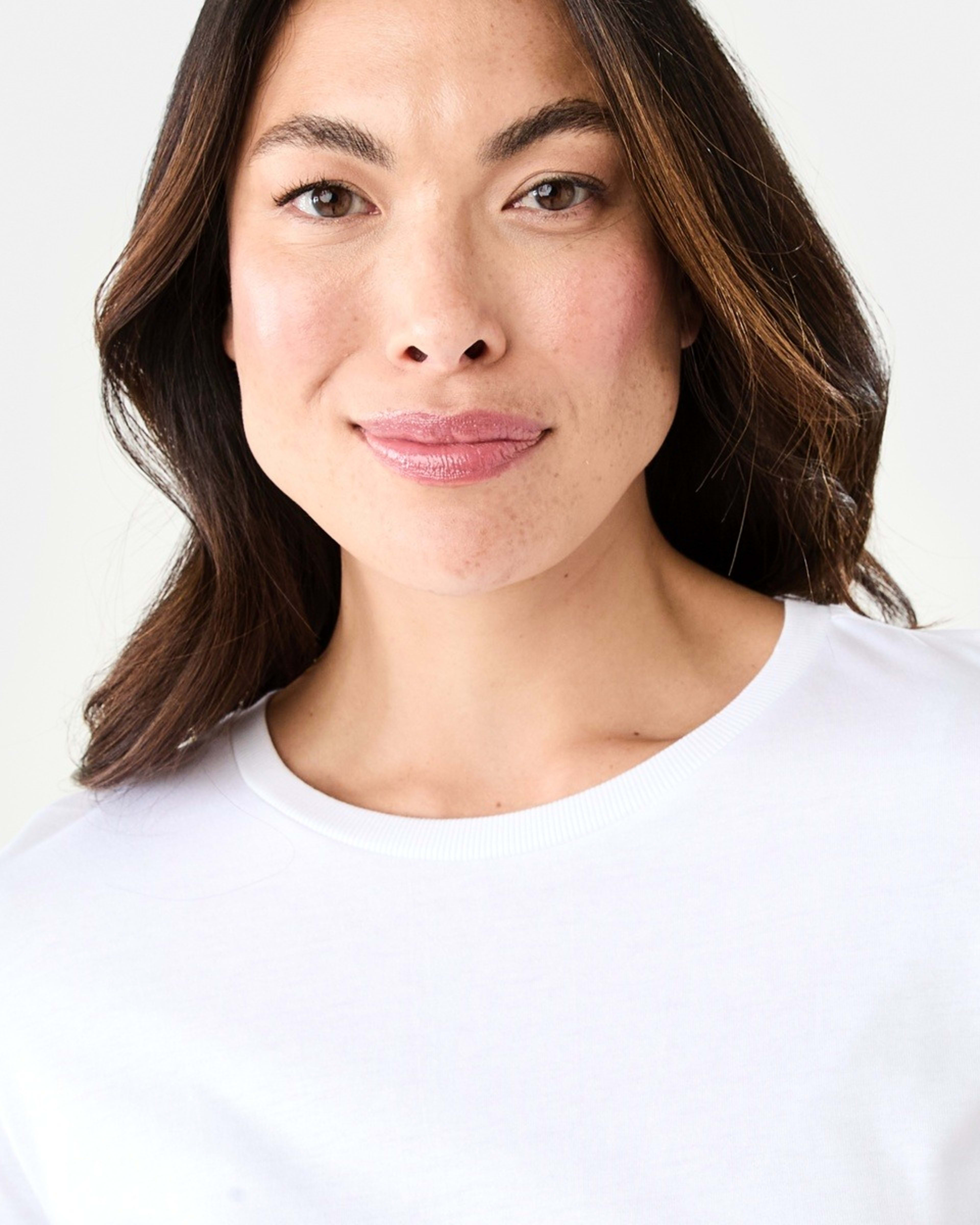 4 Long Sleeve Cotton Modal T-shirt WHITE, 4 of 6