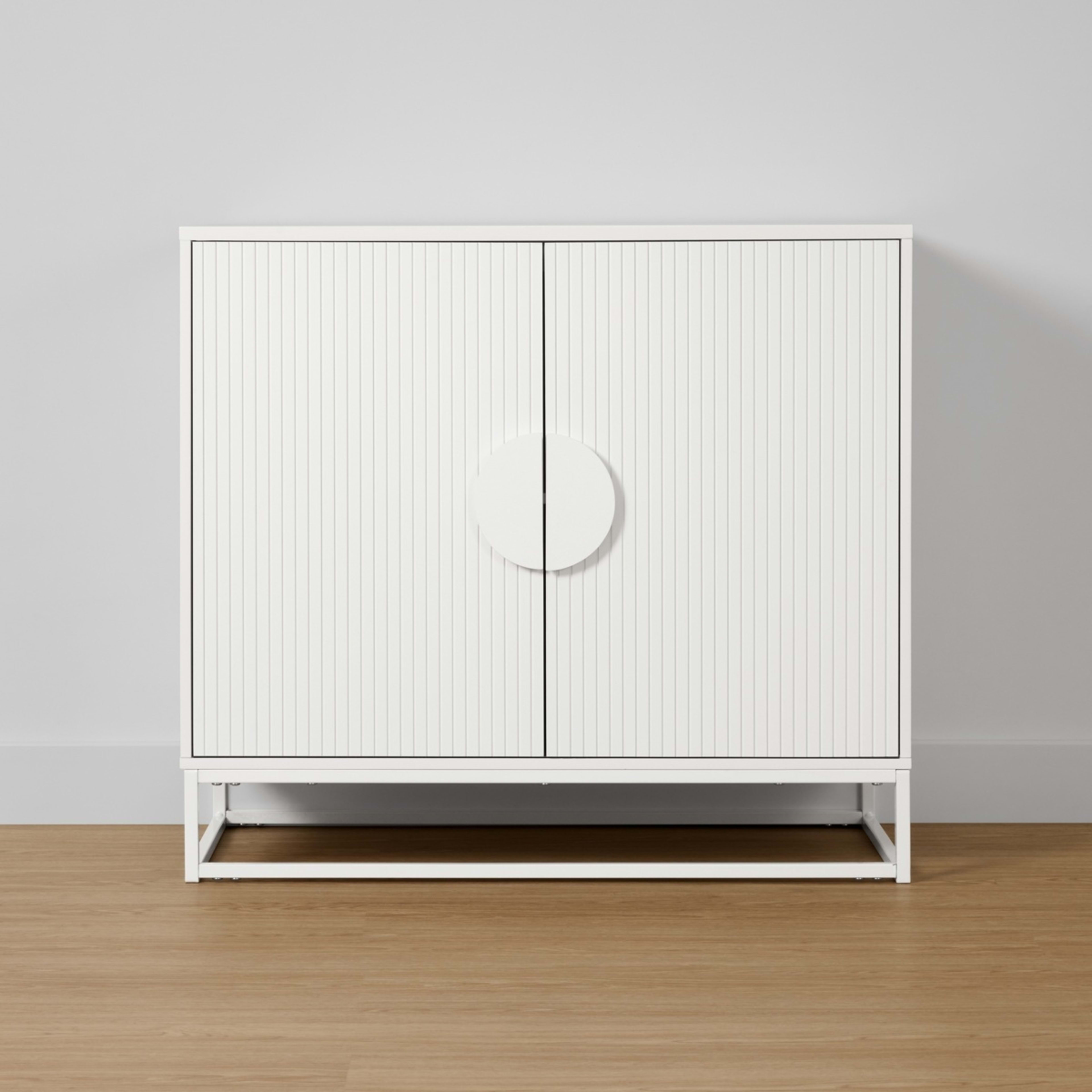 3 Stevie Ribbed Cabinet - White, 3 of 10