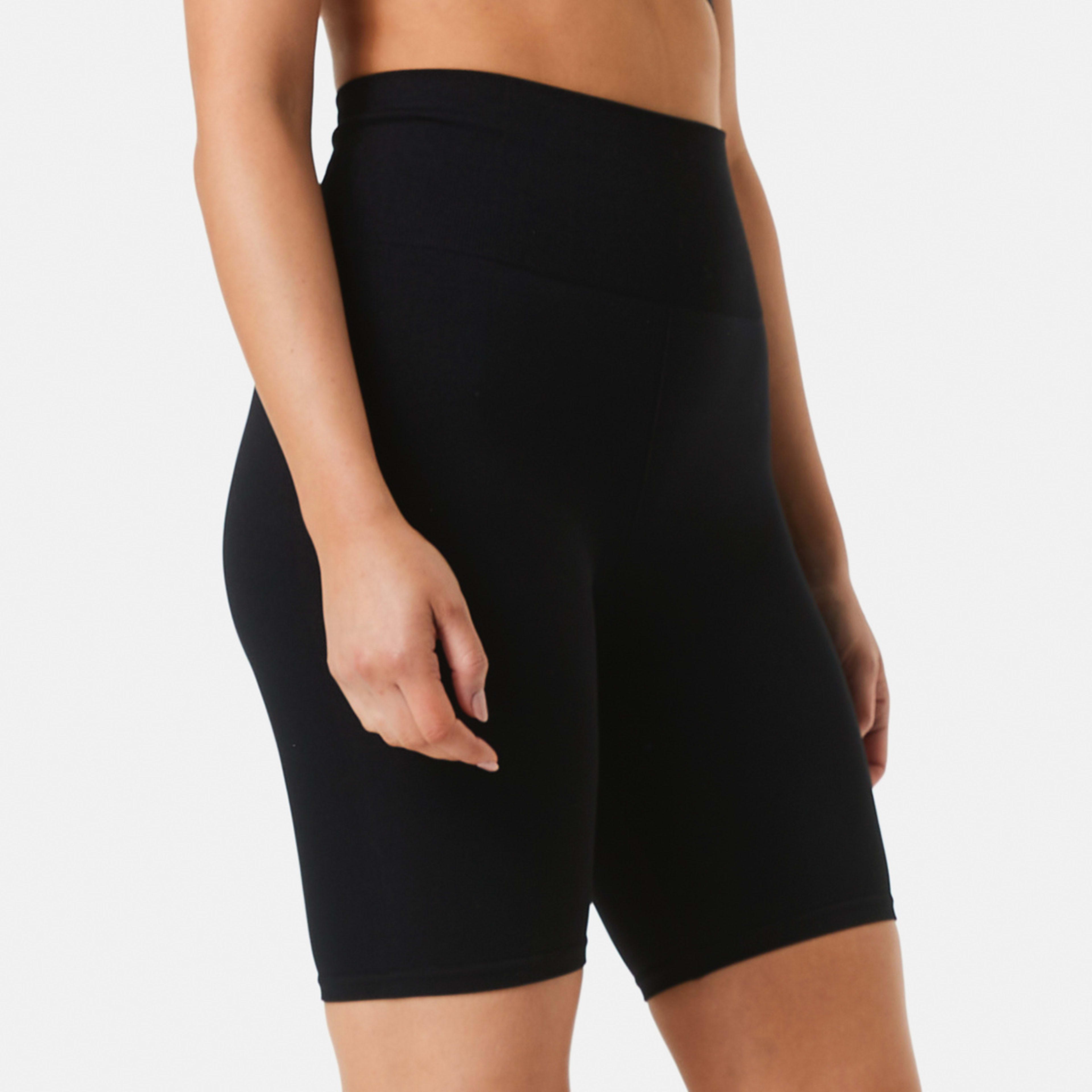 2 Active Womens Seamfree Bike Shorts Black, 2 of 6