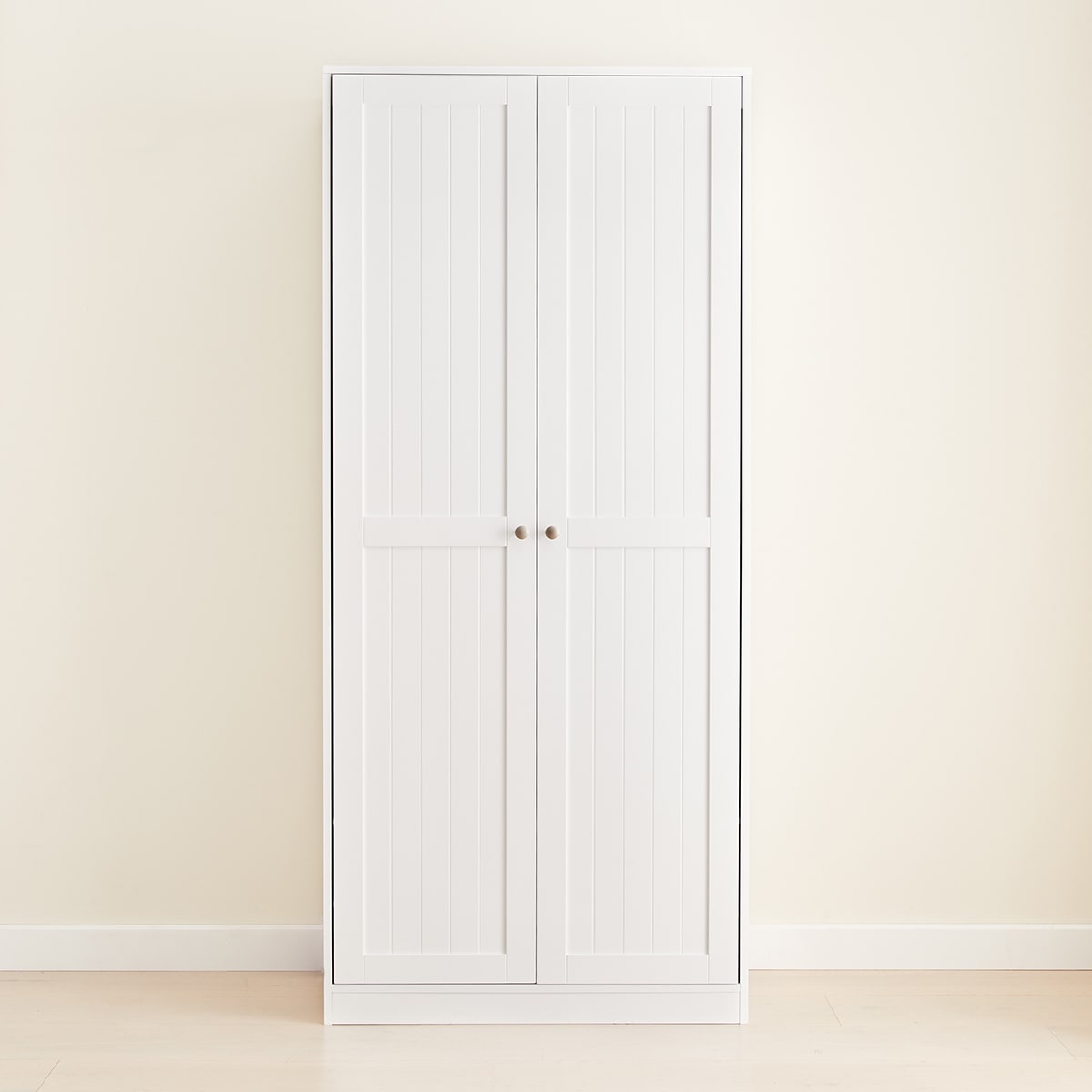 Hamptons Wardrobe 2 Door Hanging Rail with Storage Shelf Kmart