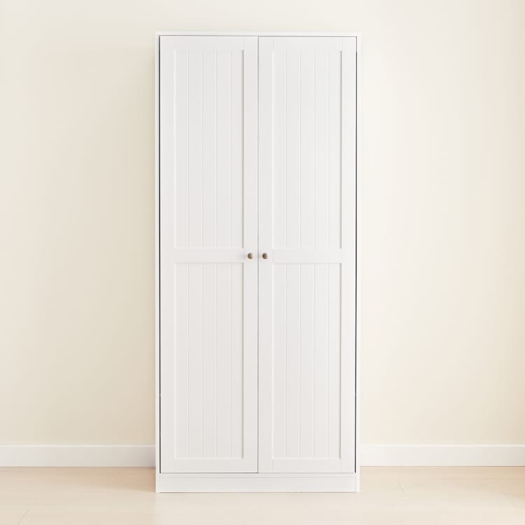 Hamptons Wardrobe 2 Door Hanging Rail with Storage Shelf Kmart