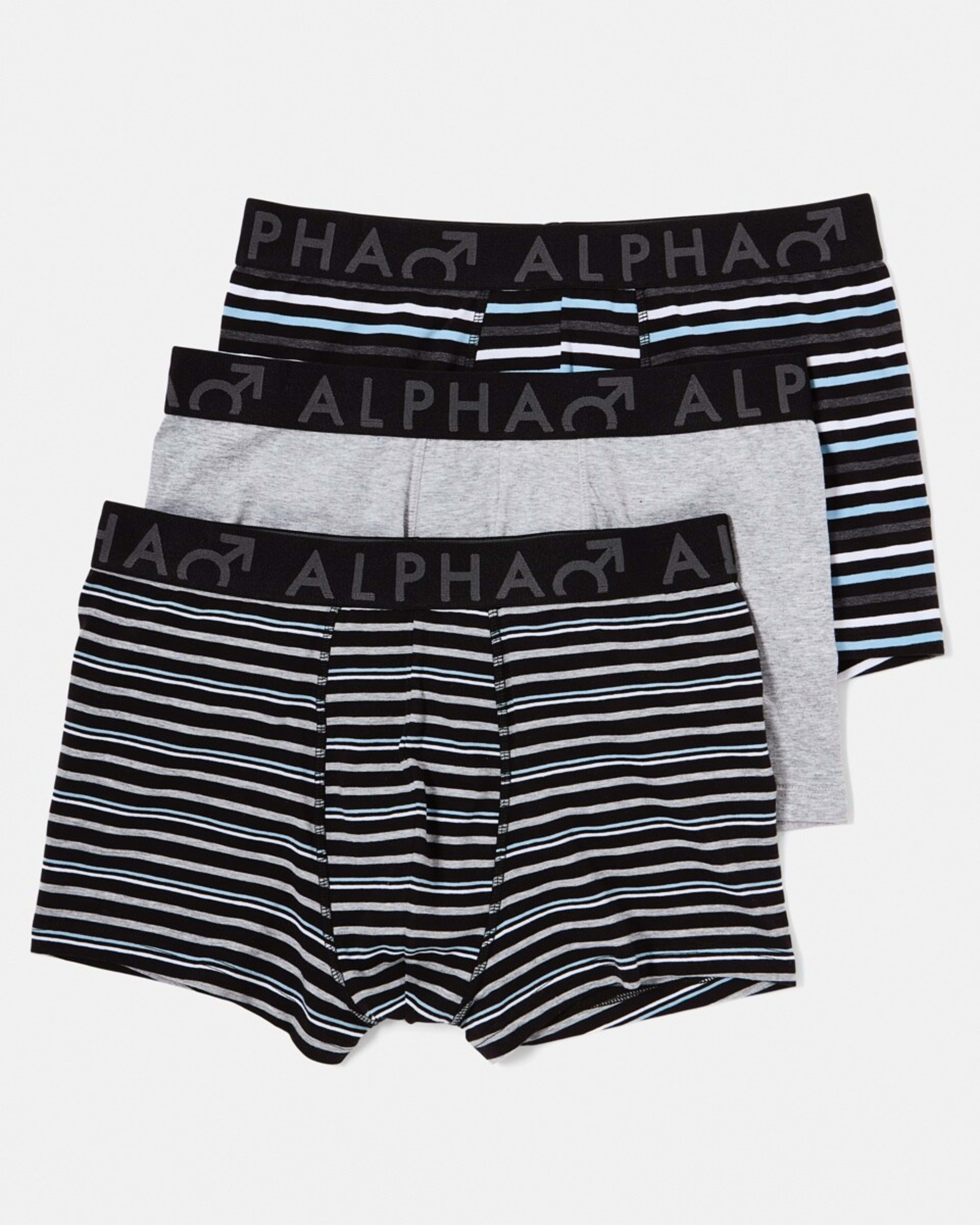1 3 Pack Stripe Plain Trunks SLADE STRIPE