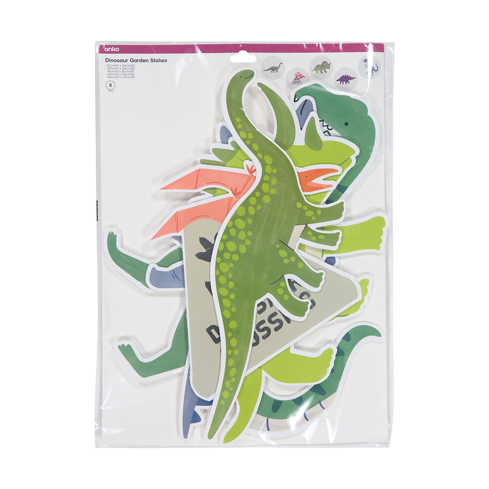 5 Piece Dinosaur Garden Stakes Kmart