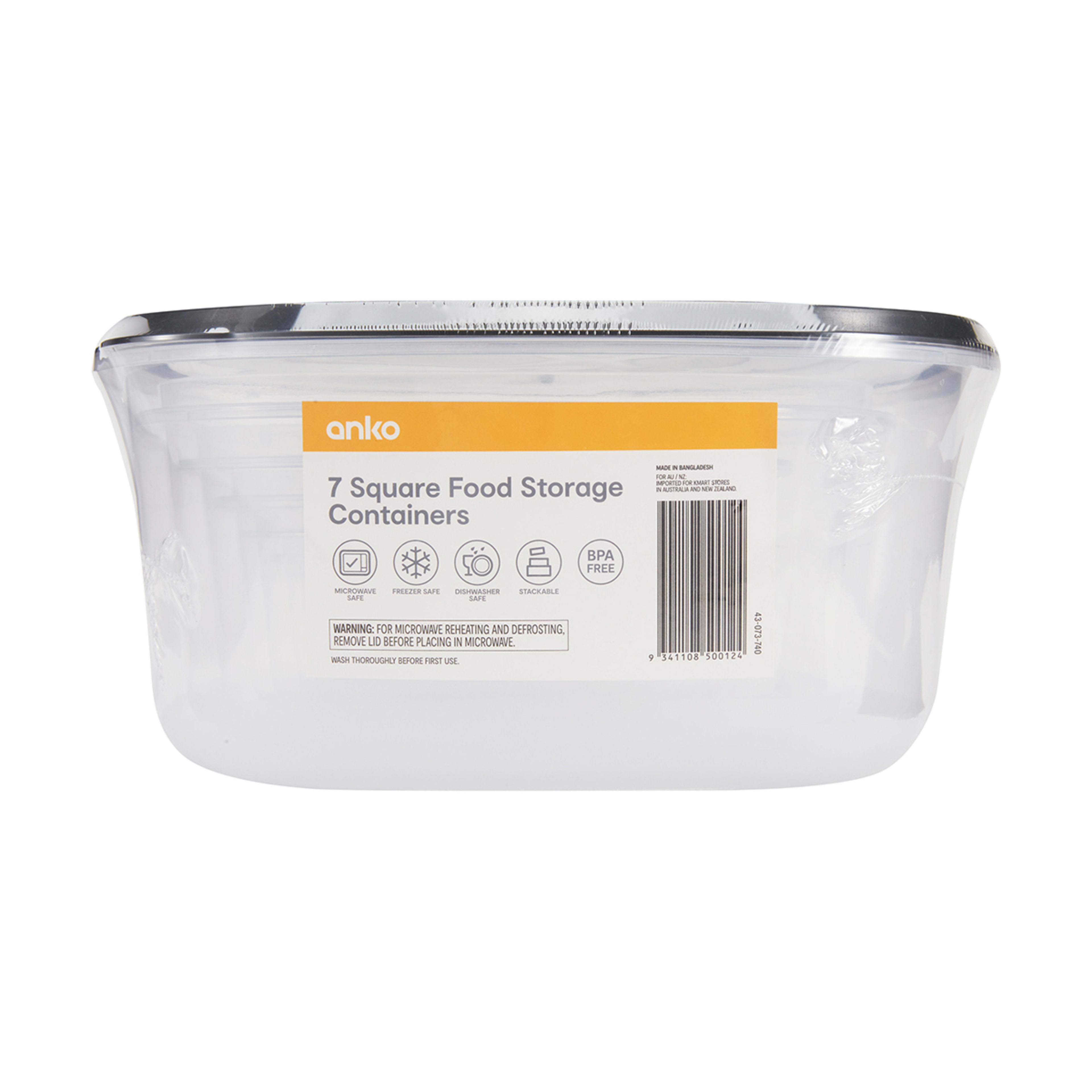 7 7 Piece Square Food Storage Containers, 7 of 7