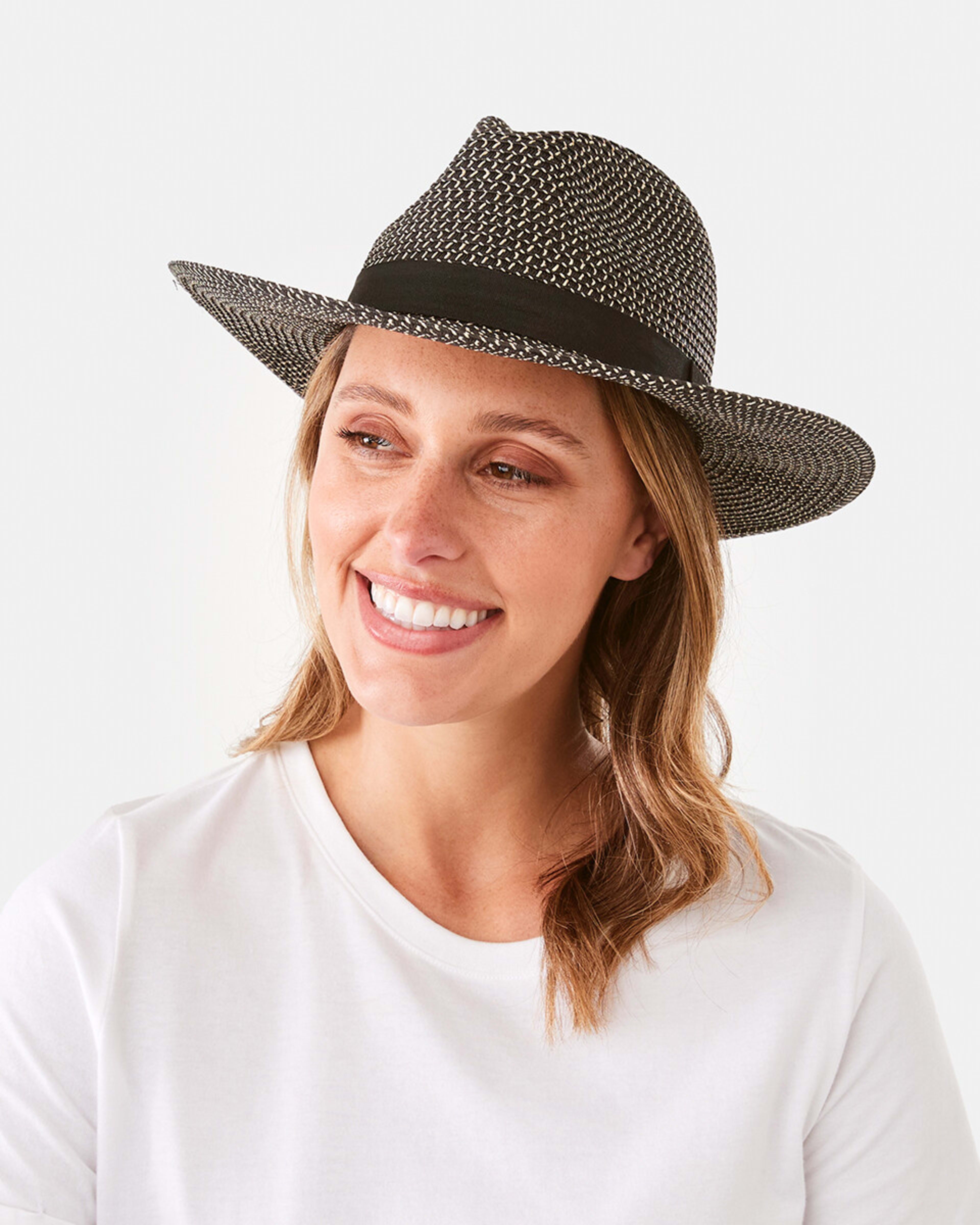 4 Melange Fedora Hat Black, 4 of 5