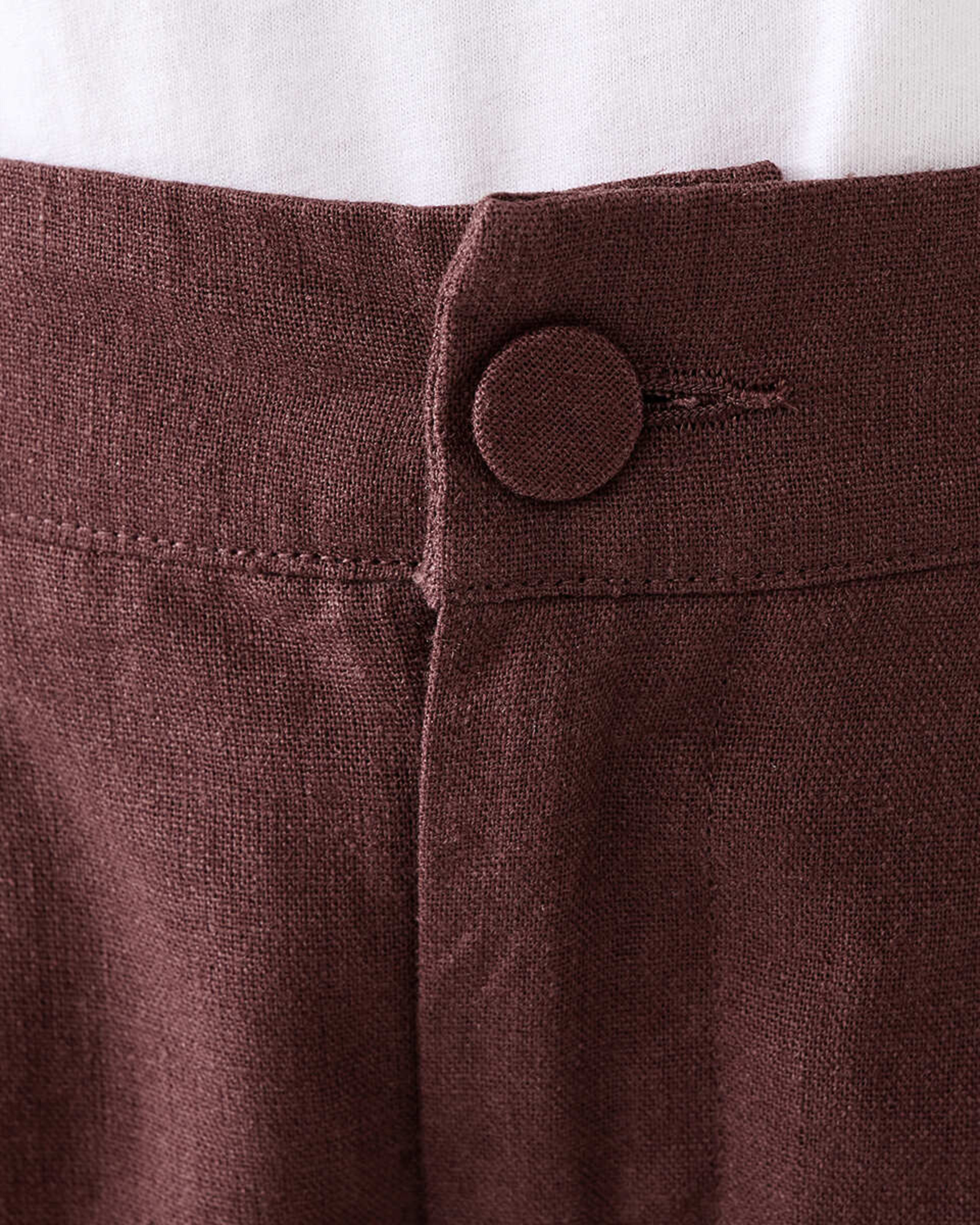 4 Smart Linen Blend Pants Bnt Mroon, 4 of 5