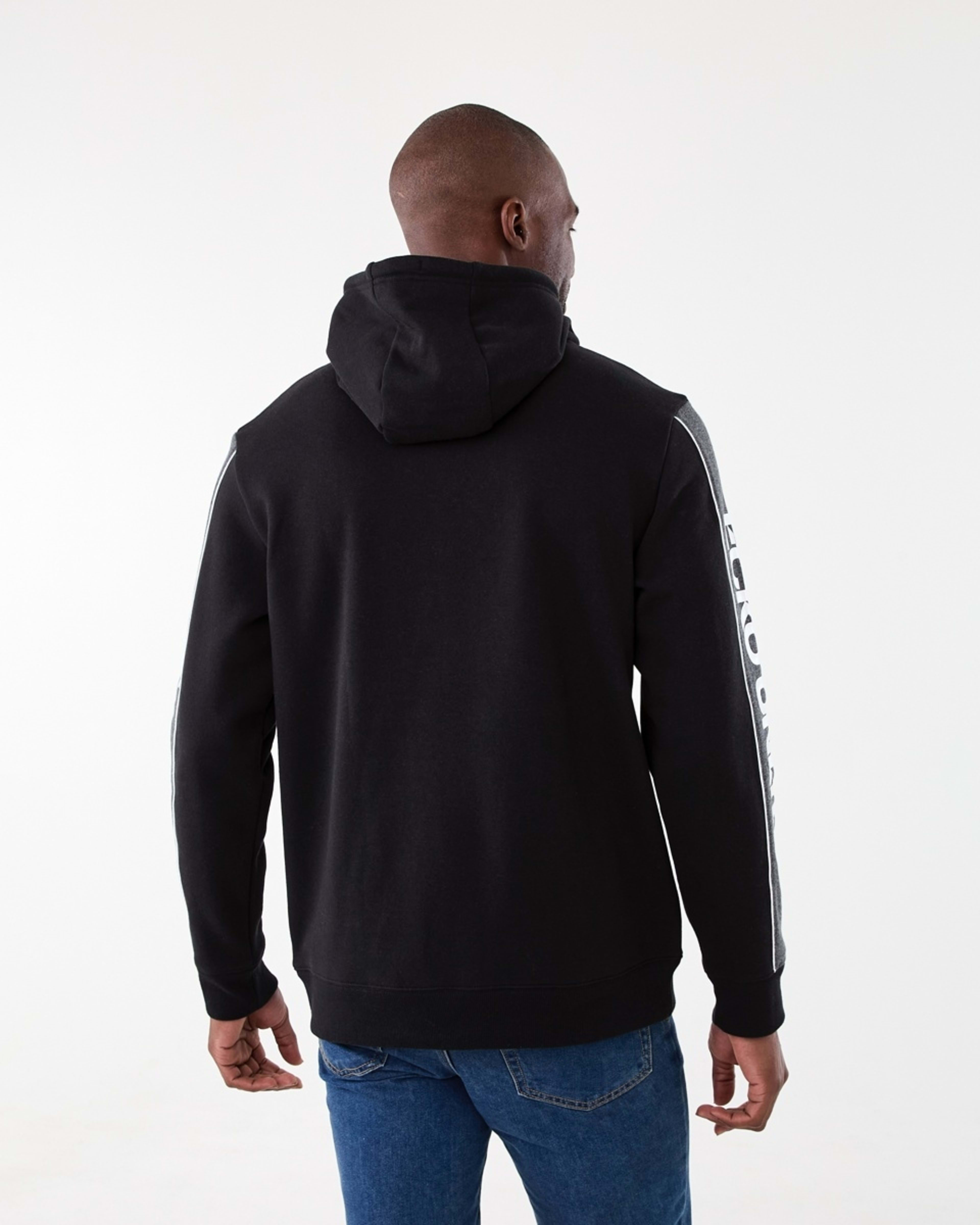 3 Ecko License Panelled Hoodie Black, 3 of 8