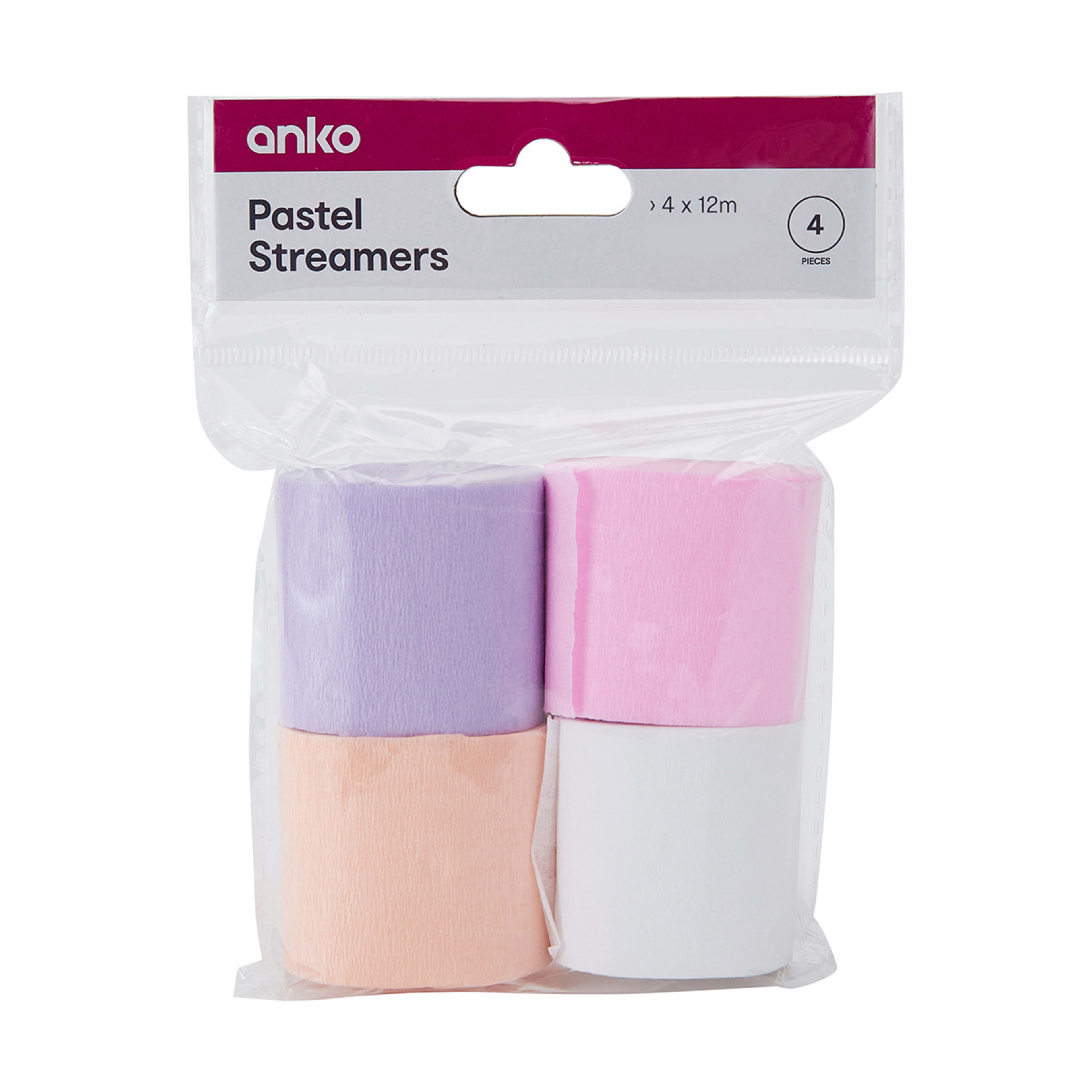 4 Pack Pastel Streamers Kmart