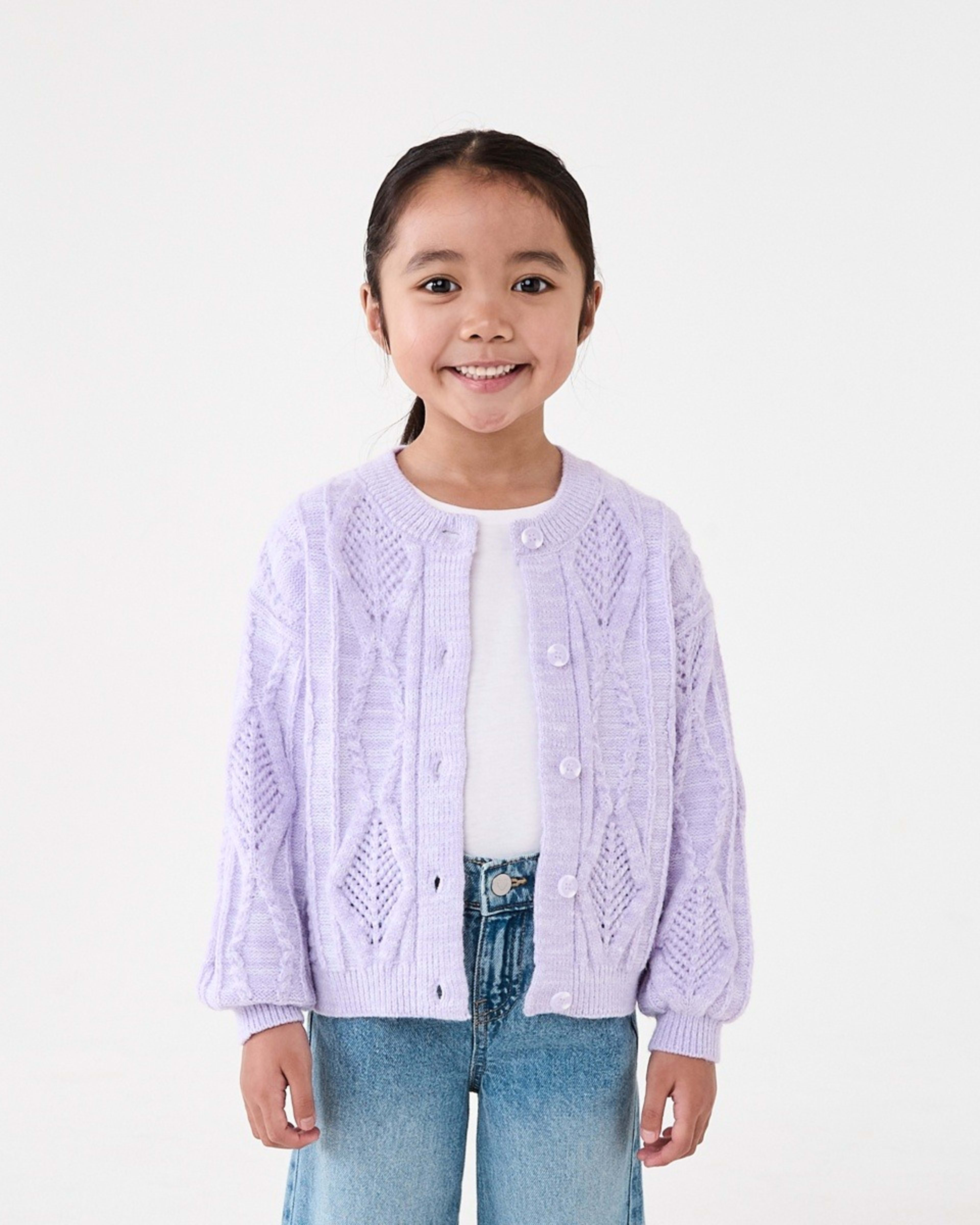 1 Oversized Cardigan Pst Purple
