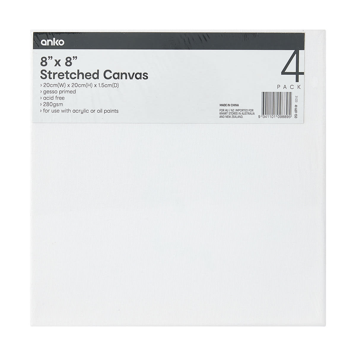 8in. x 8in. Stretch Canvas 4 Pack