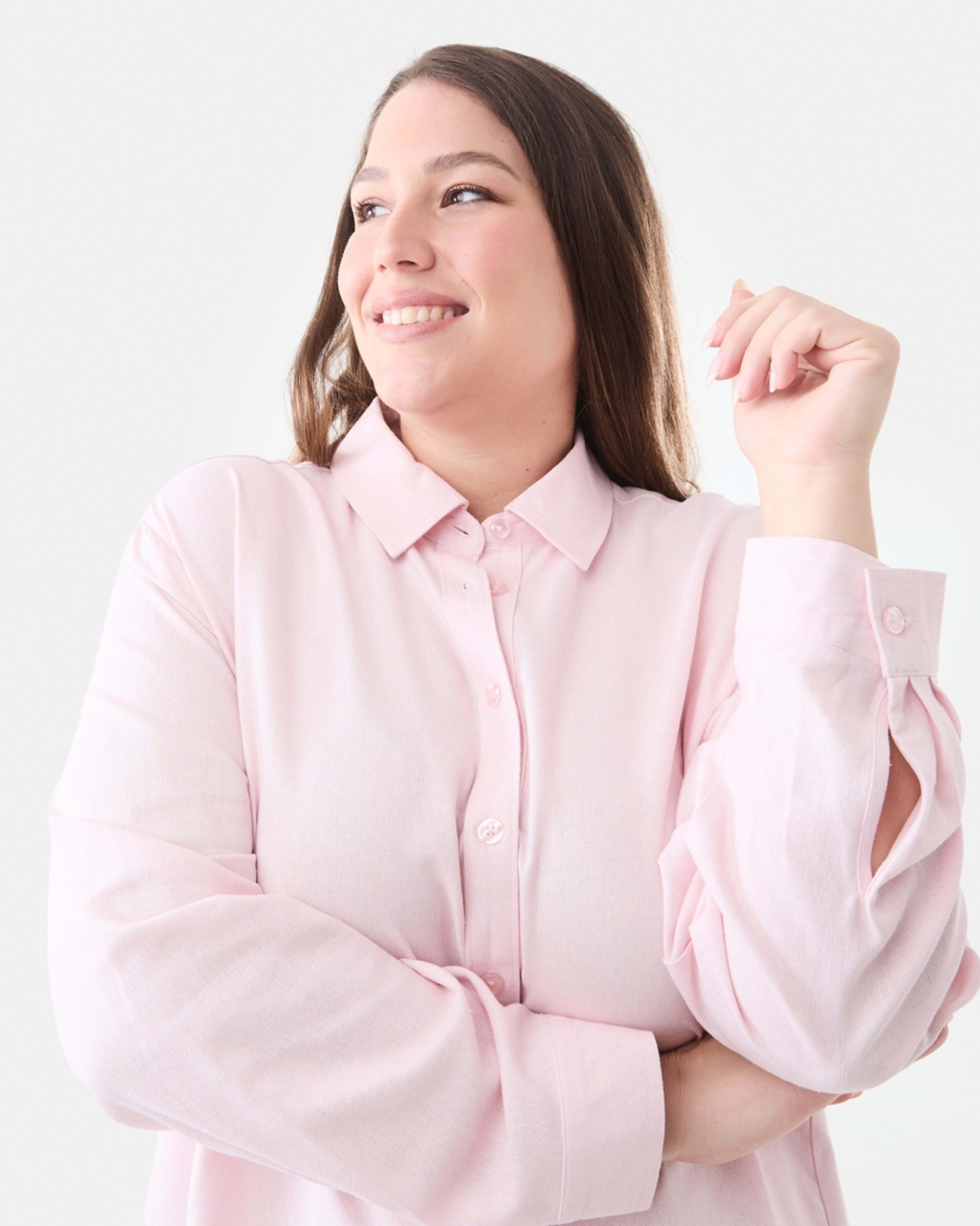 4 Curve Long Sleeve Shirt Soft Pink, 4 of 5