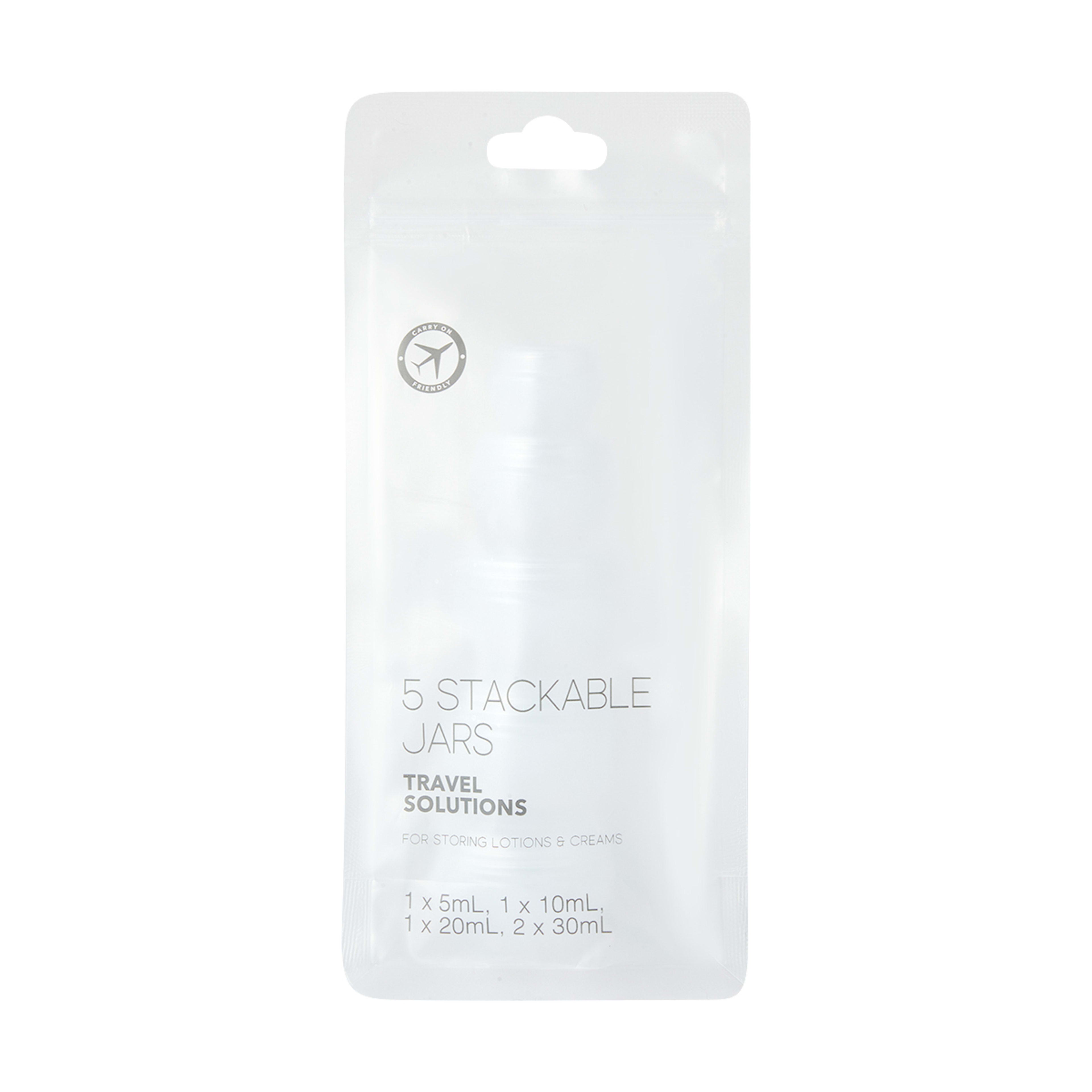 5 Pack Travel Solutions Stackable Jars Kmart NZ