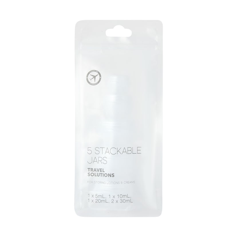 5 Pack Travel Solutions Stackable Jars Kmart