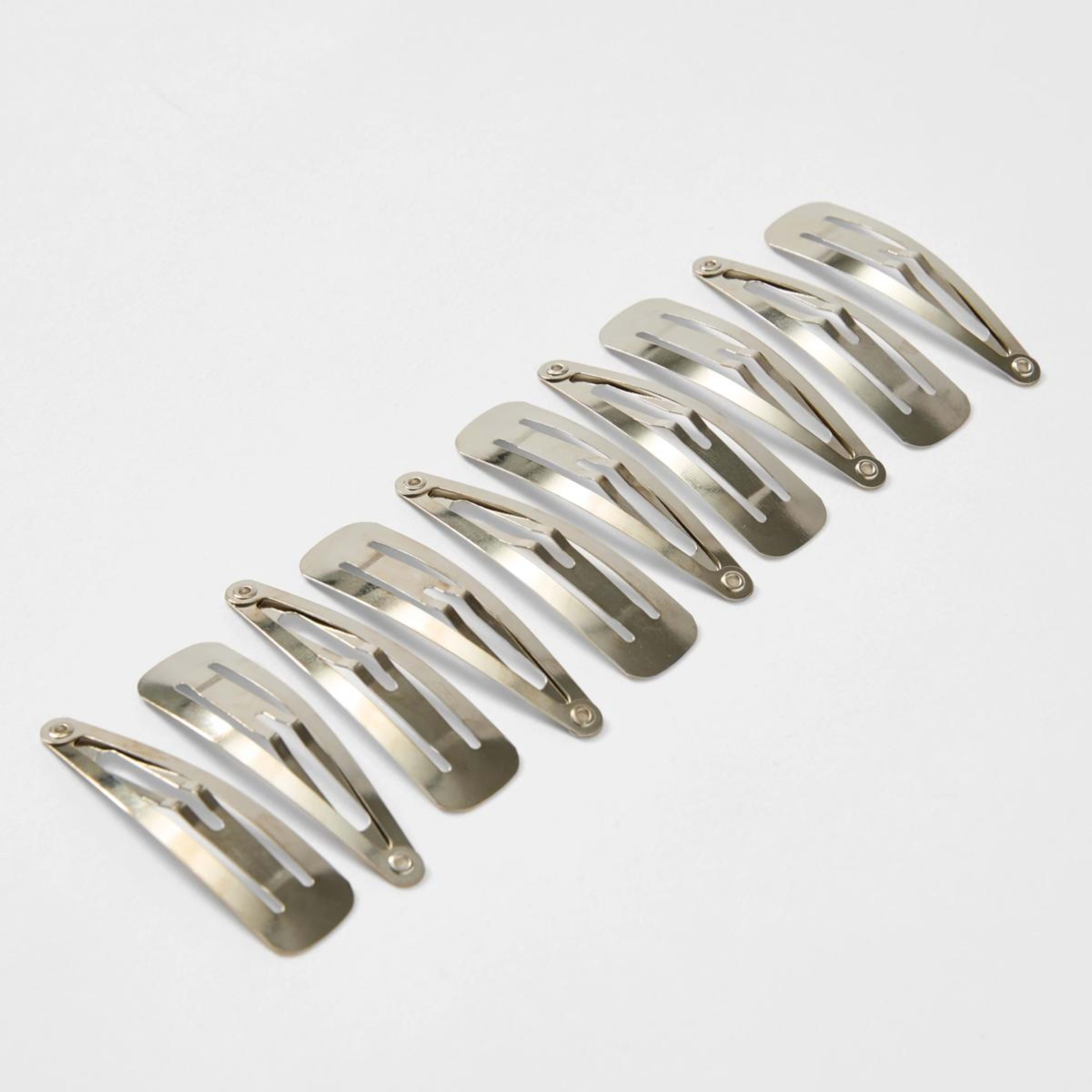 1 OXX Haircare 10 Pack One Touch Clips - Silver Tone