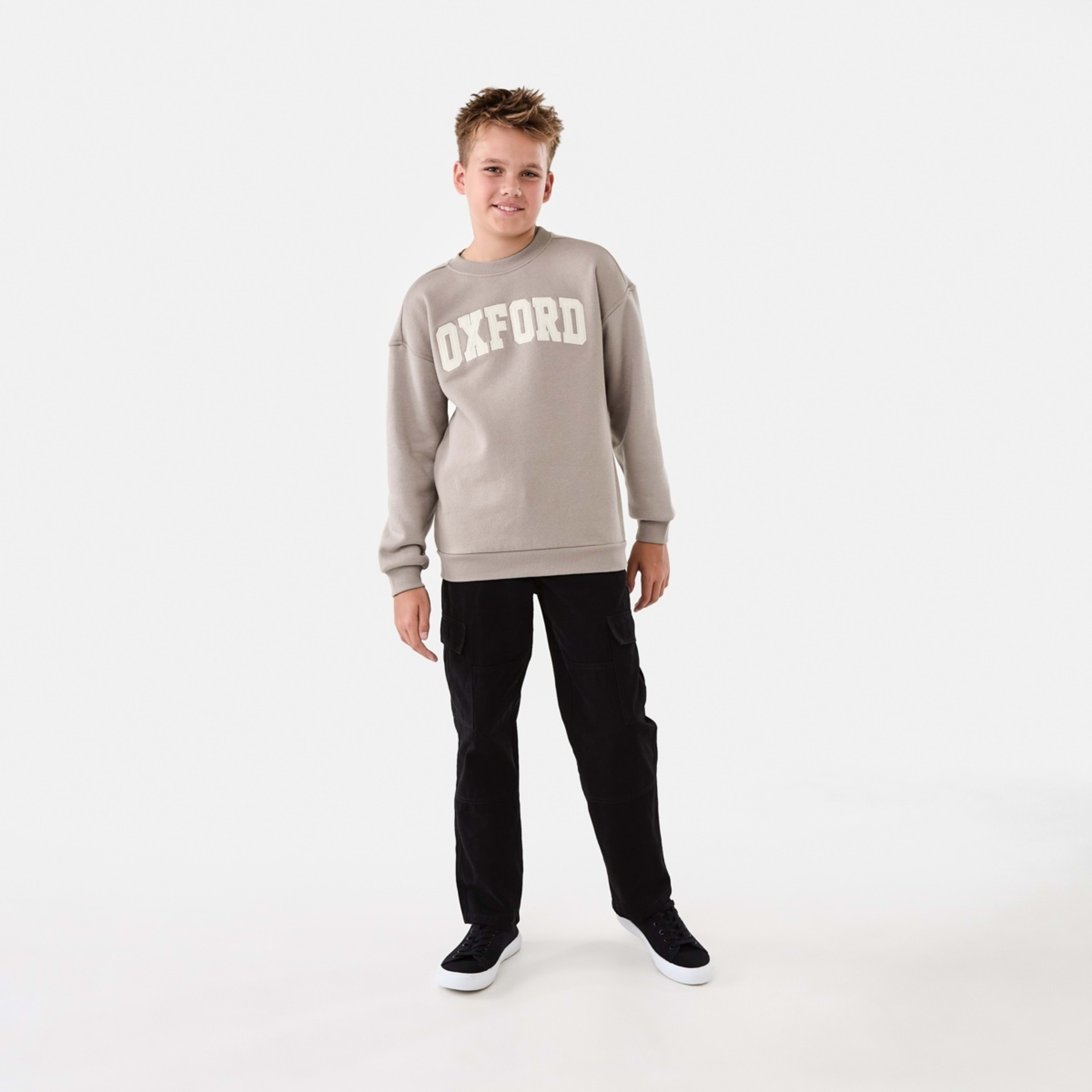 5 Oversized Graphic Crew Neck Sweatshirt Oxford Varsity Moon Rocks, 5 of 8