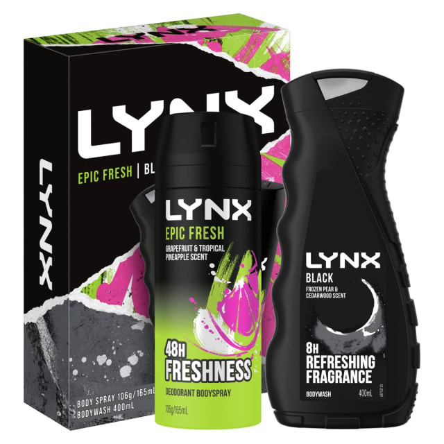 LYNX Epic Fresh and Black Giftset Kmart