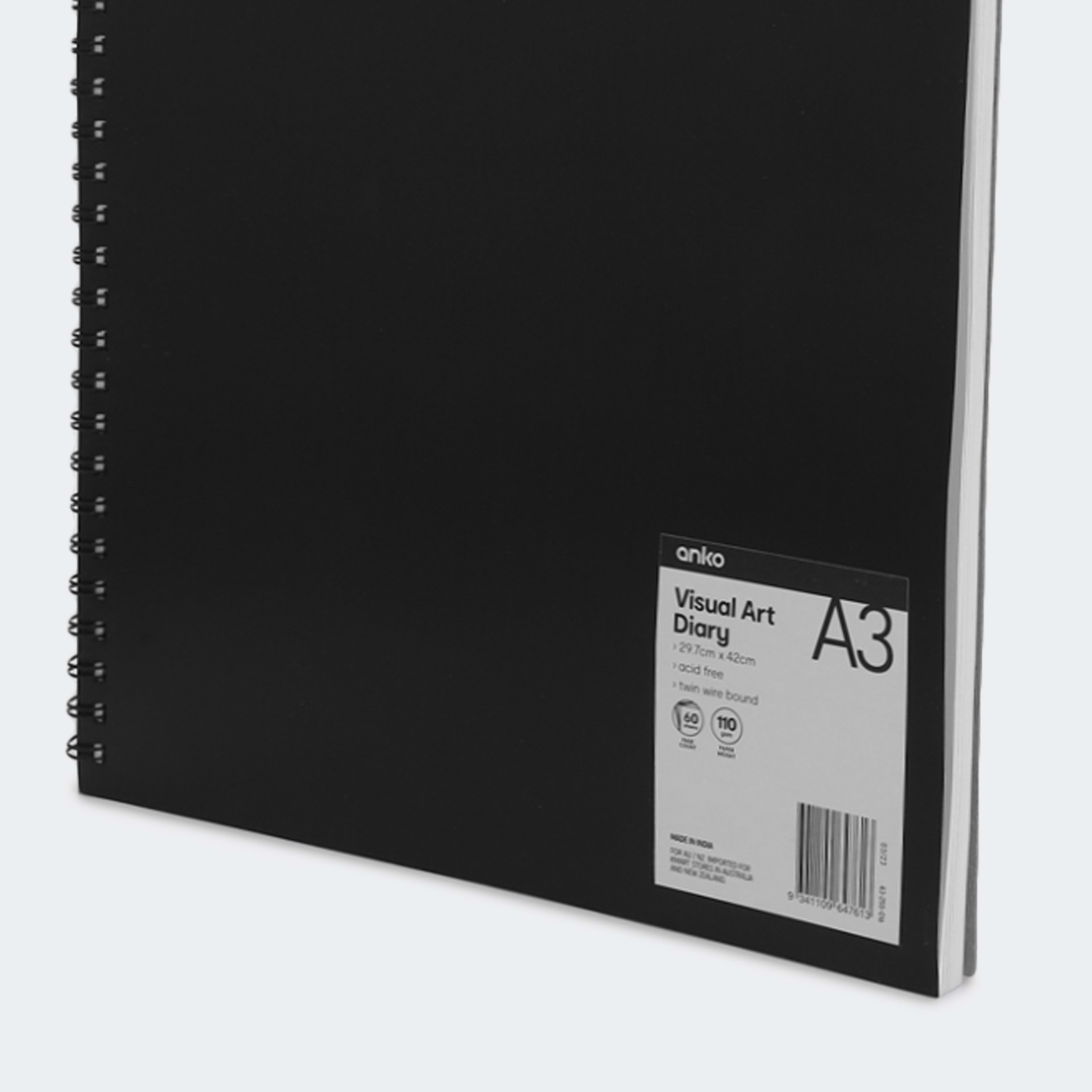 A3 Visual Art Diary Black Kmart