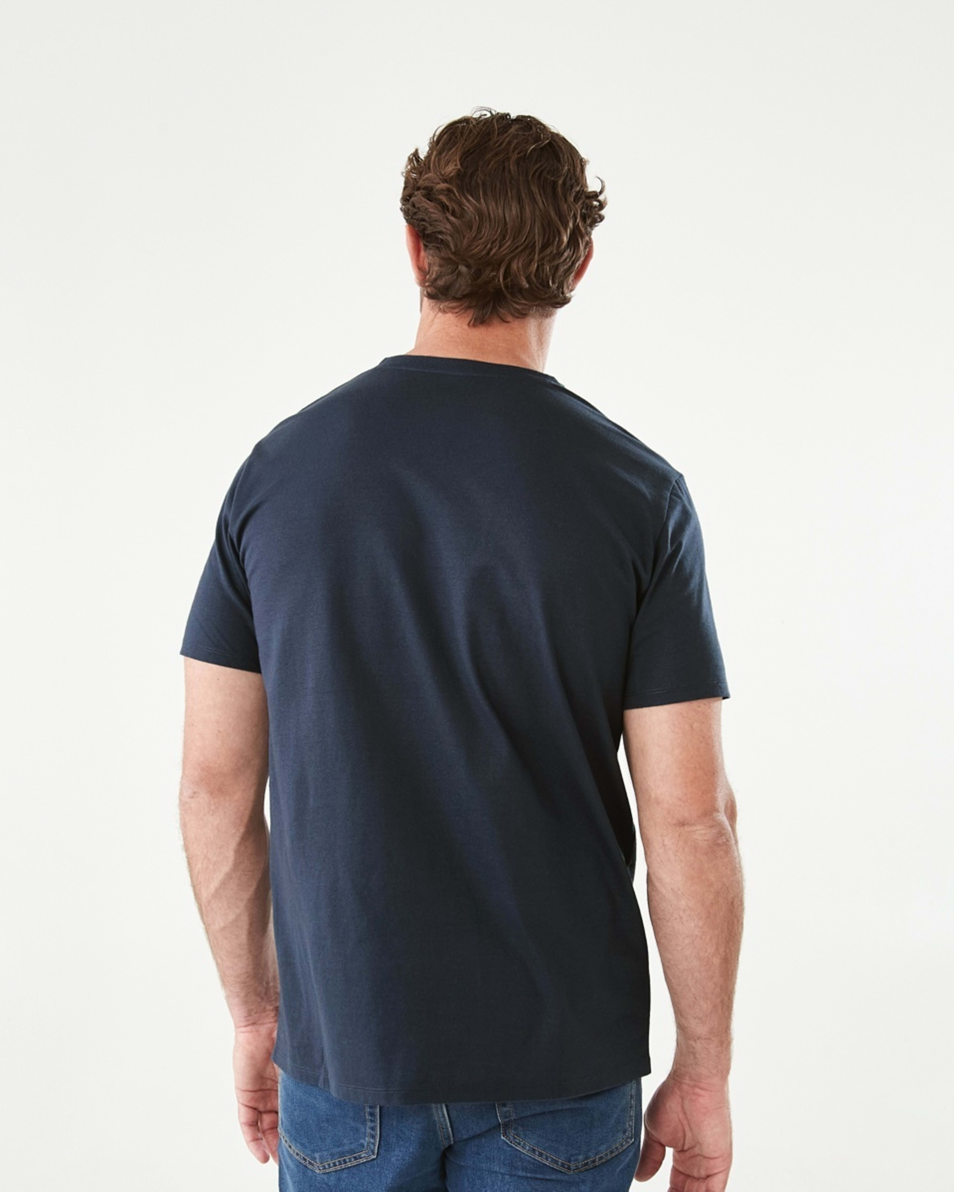 3 Plain V-Neck T-shirt Blu Night, 3 of 5