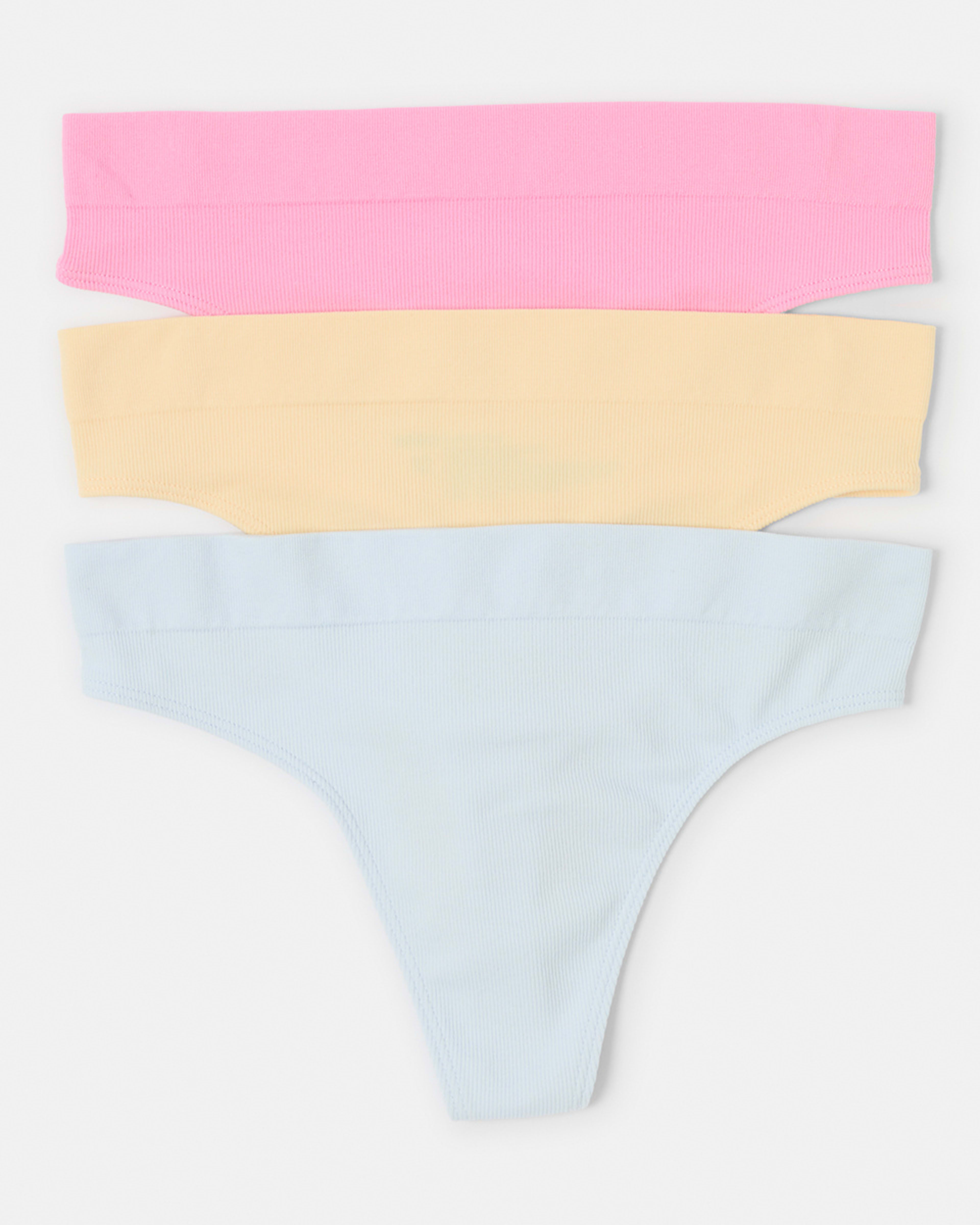 1 3 Pack Rib Seamfree G-string Briefs Hb Fl Sp