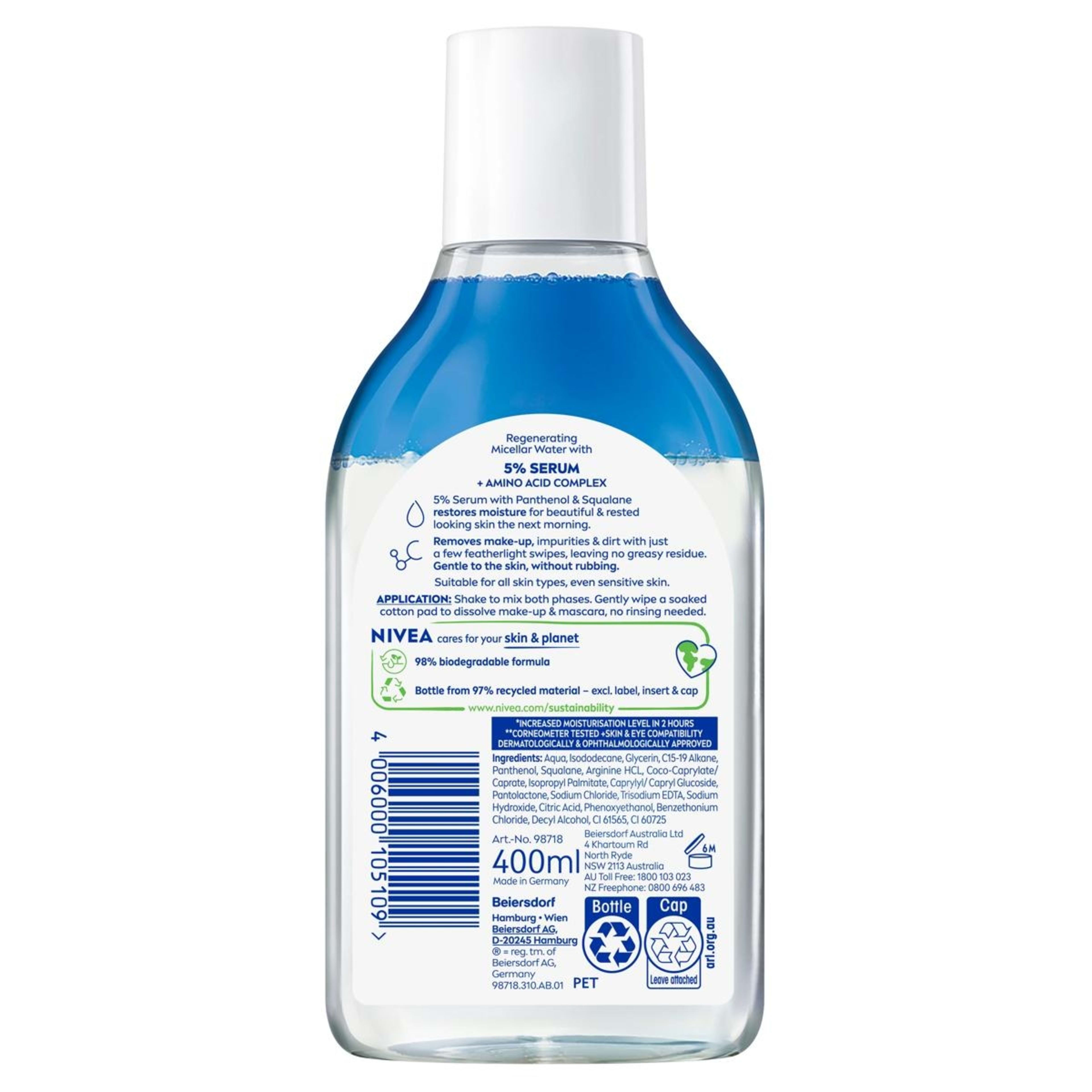 2 Nivea Regenerating Micellar Water 400ml - 5% Serum with Panthenol and Squalane, 2 of 8