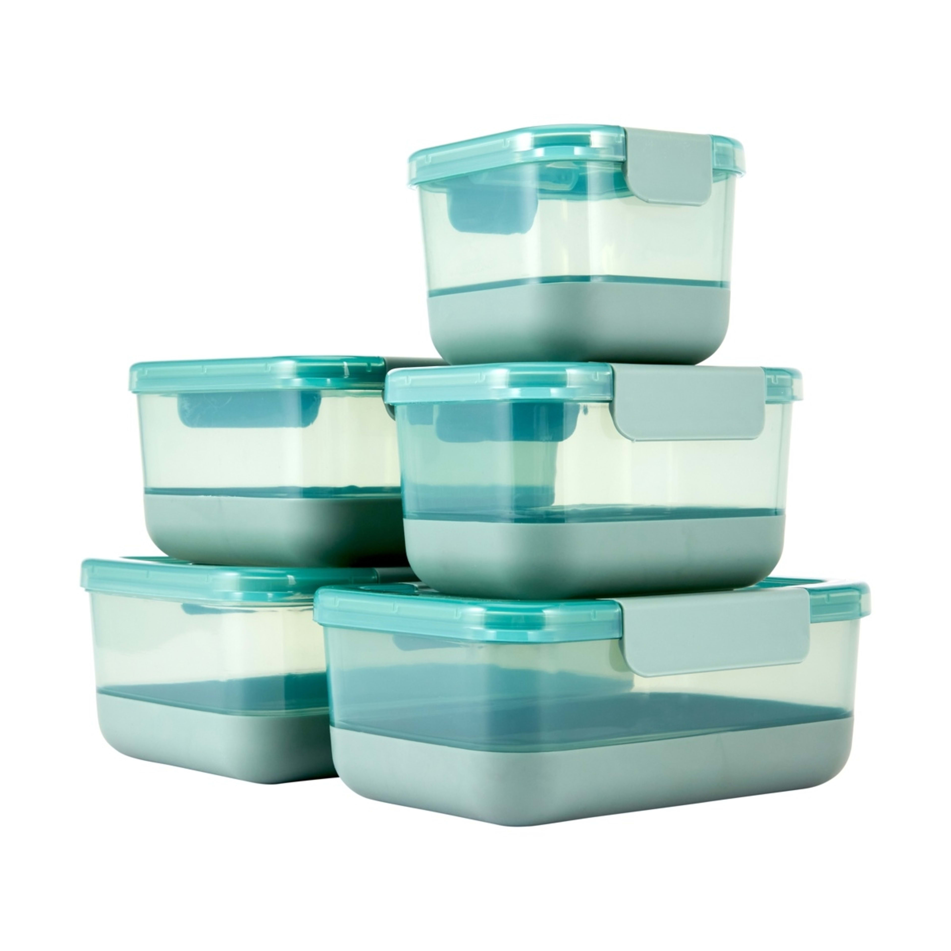 1 5 Piece Two Toned Plastic Food Storage Set