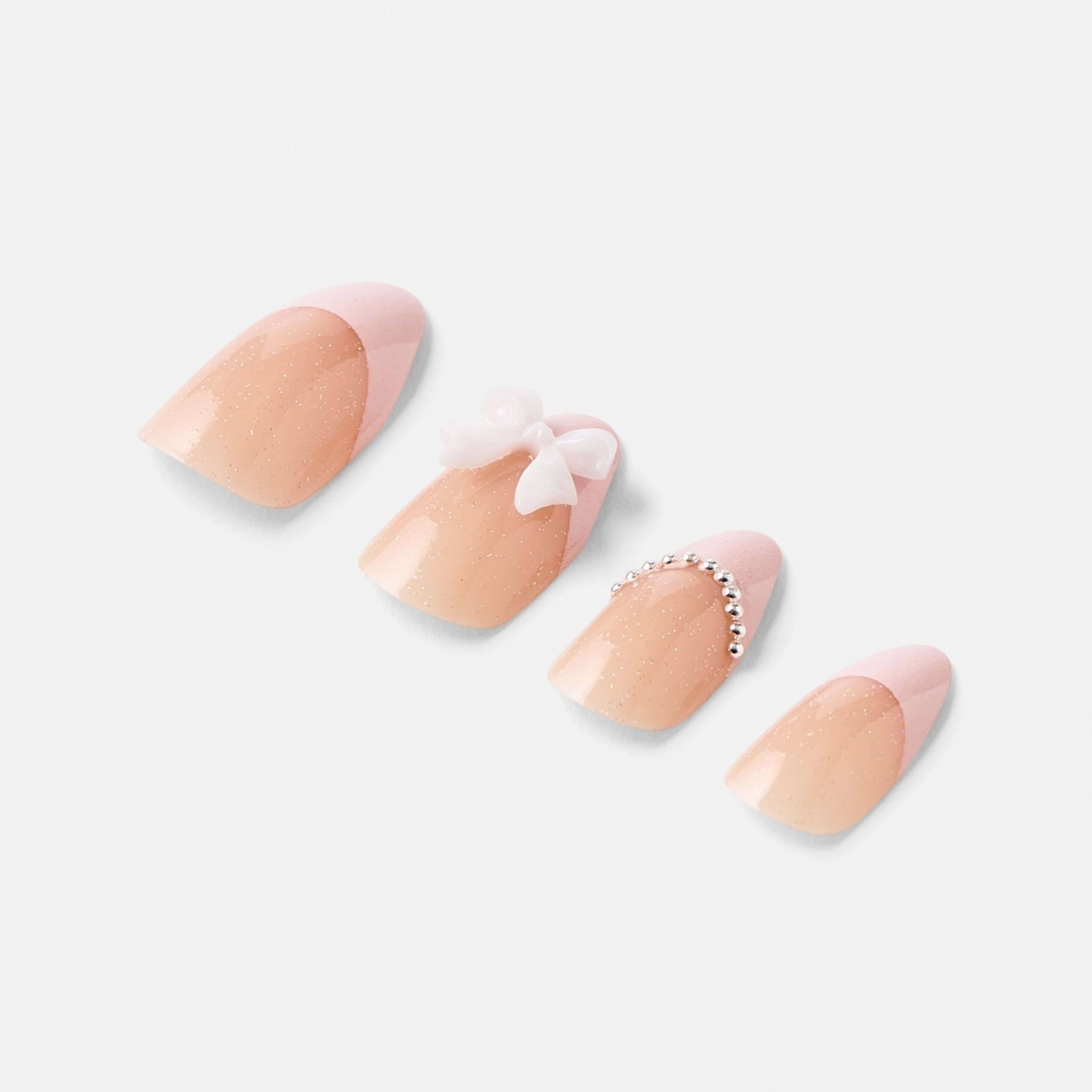 5 OXX Cosmetics 24 Pack Artificial Nails with Adhesive - Stiletto Shape, 3D Bow, 5 of 5