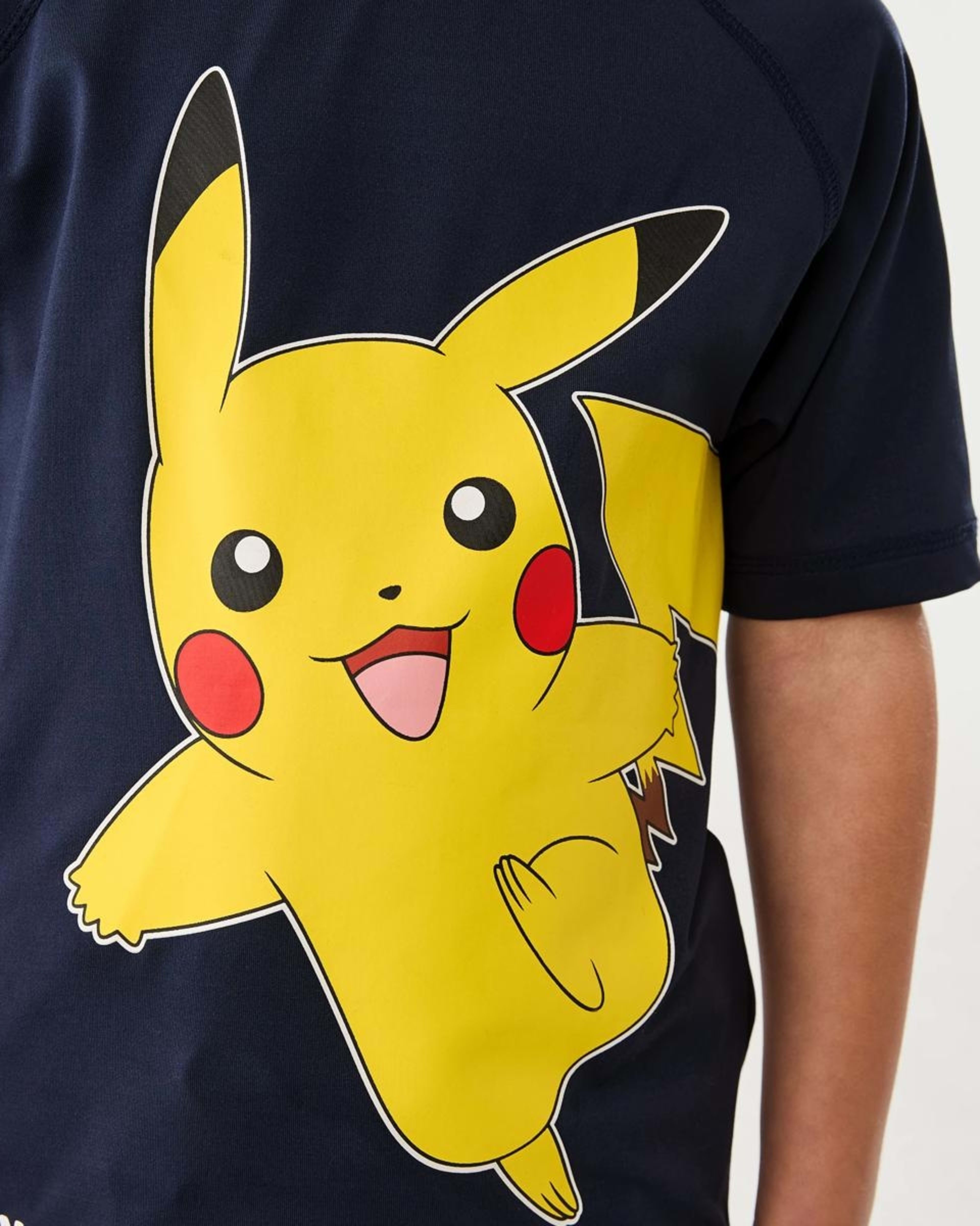 4 Pokemon License Short Sleeve Rash Vest NAVY PIKACHU, 4 of 5