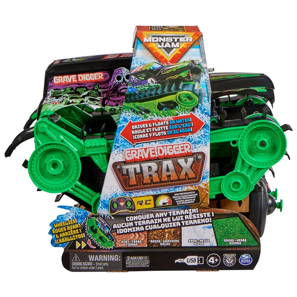 Monster Jam Grave Digger Trax Remote Control Vehicle Kmart