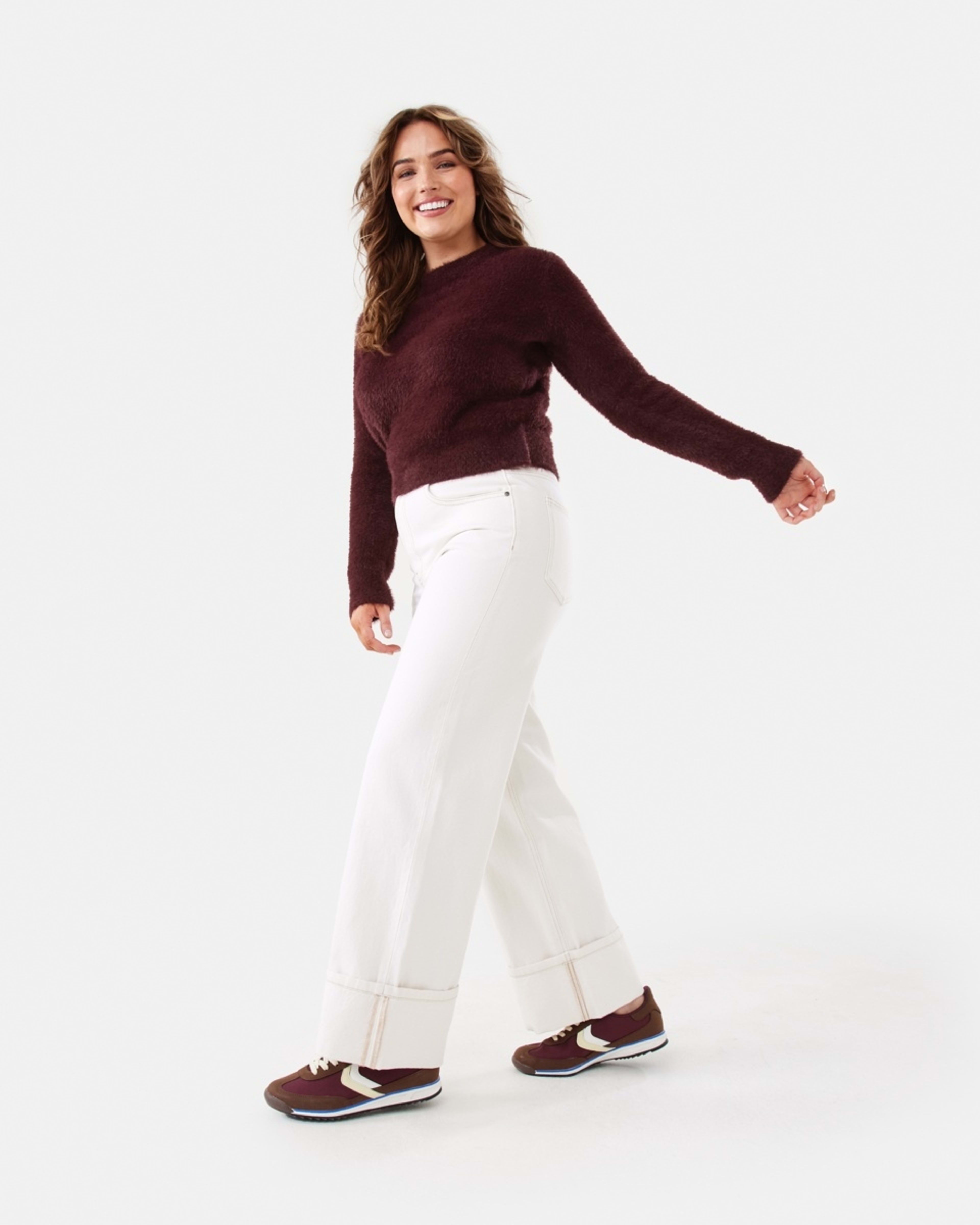 3 Cuffed Hem Jeans Ecru, 3 of 7