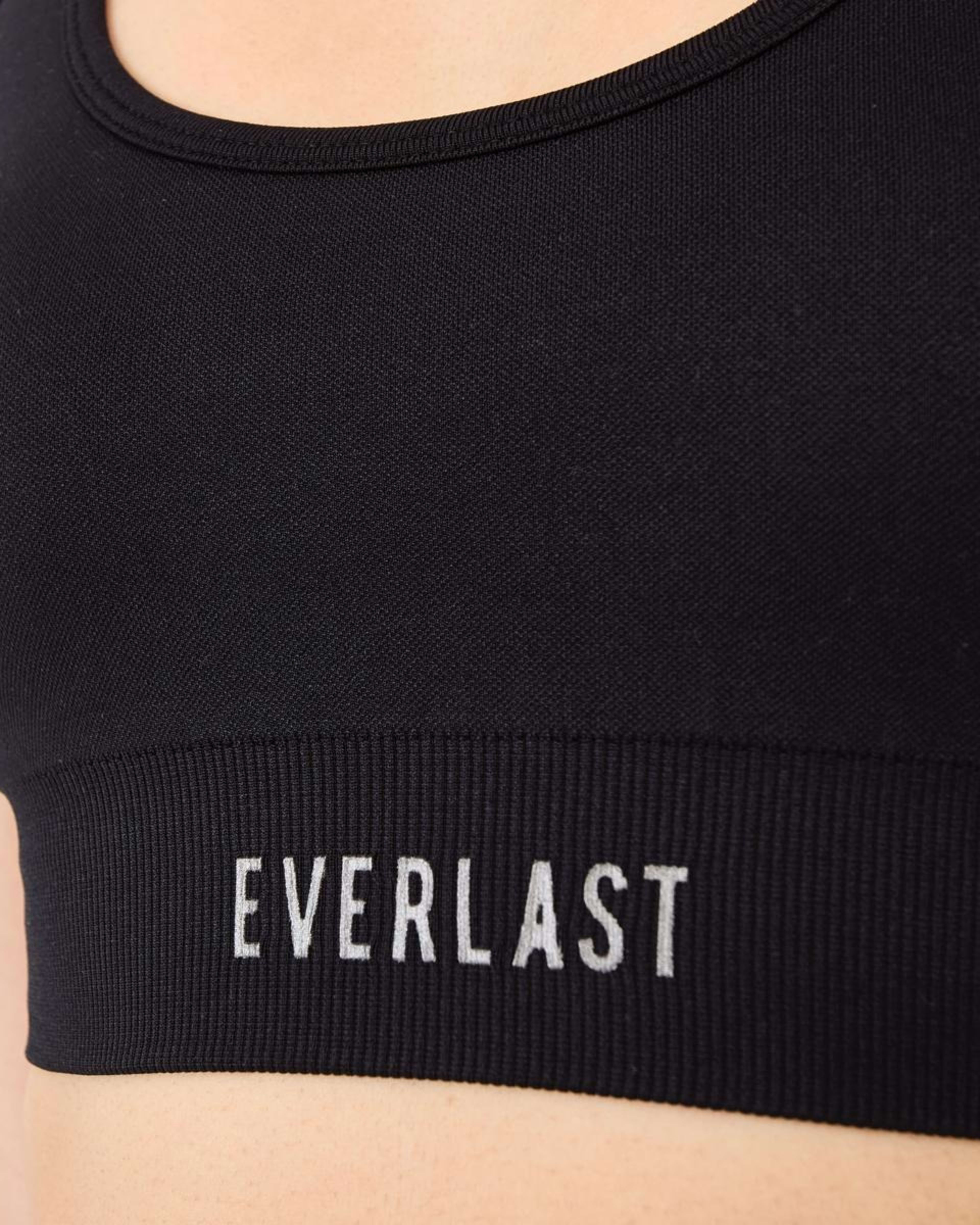 7 Everlast Womens Scoop Neck Seamfree Crop Top EVERLAST SIMPLE LOGO BLACK, 7 of 9