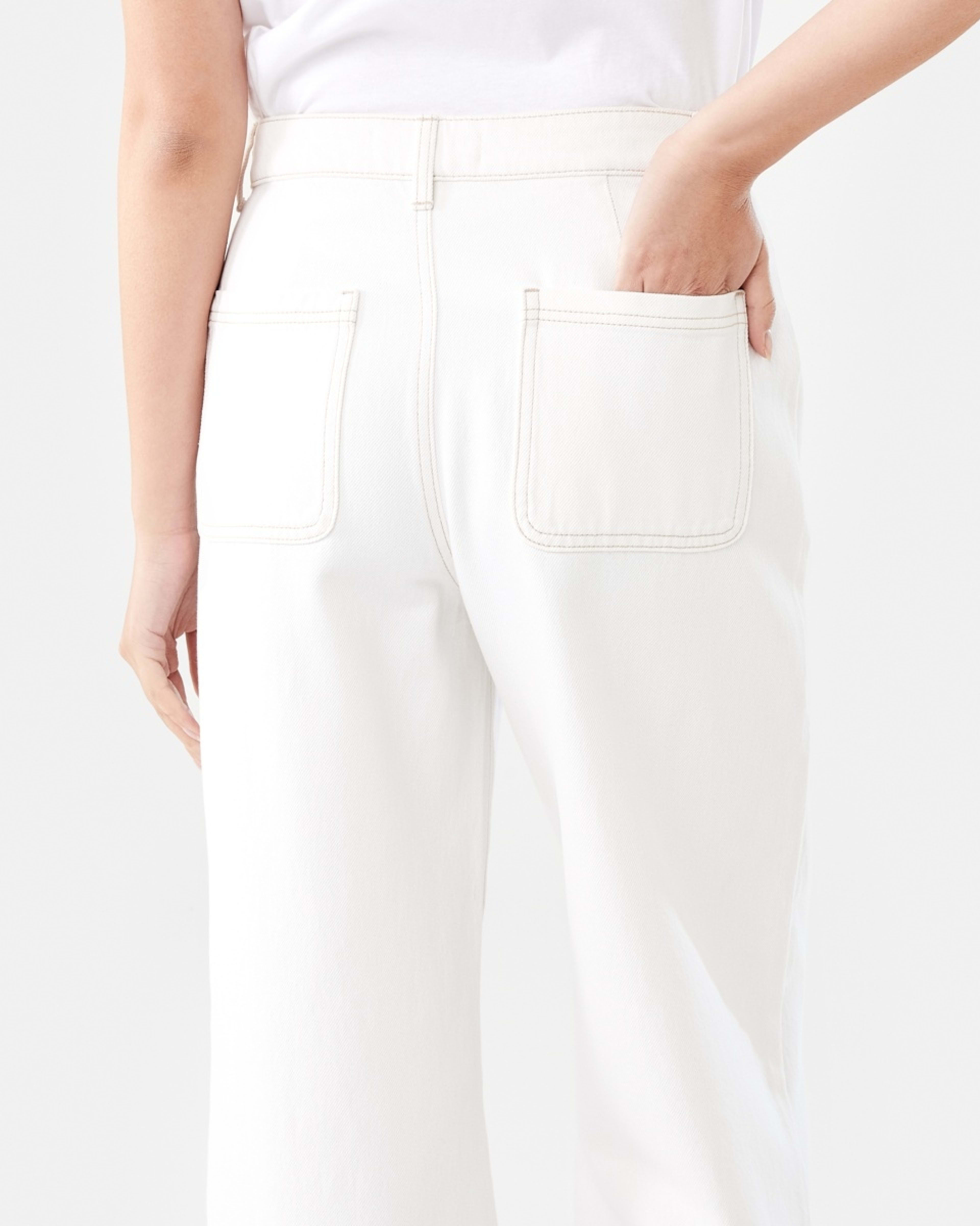 8 Wide Leg Pocket Jeans ECRU DENIM, 8 of 9