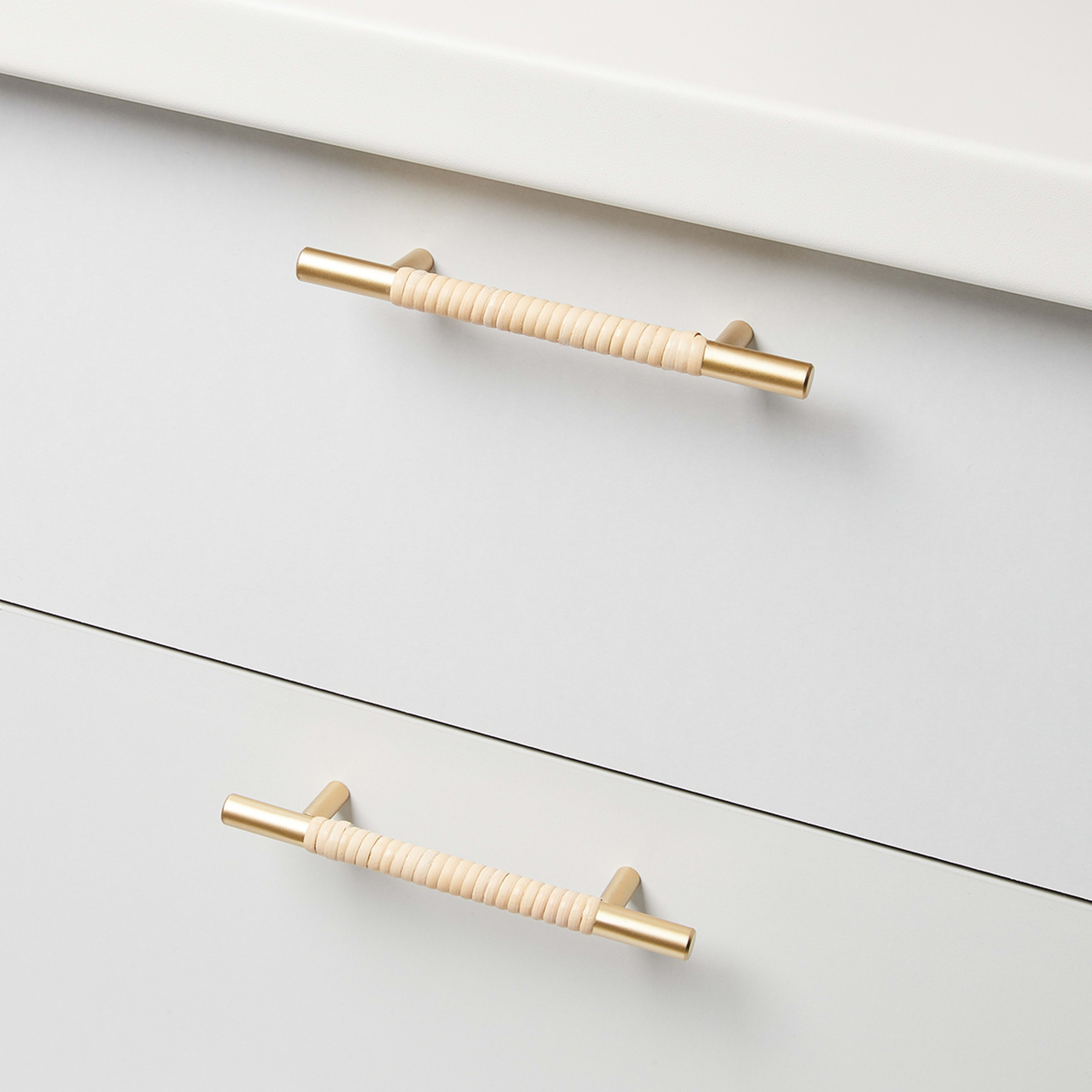 2 Pack Rattan & Gold Look Handles Kmart