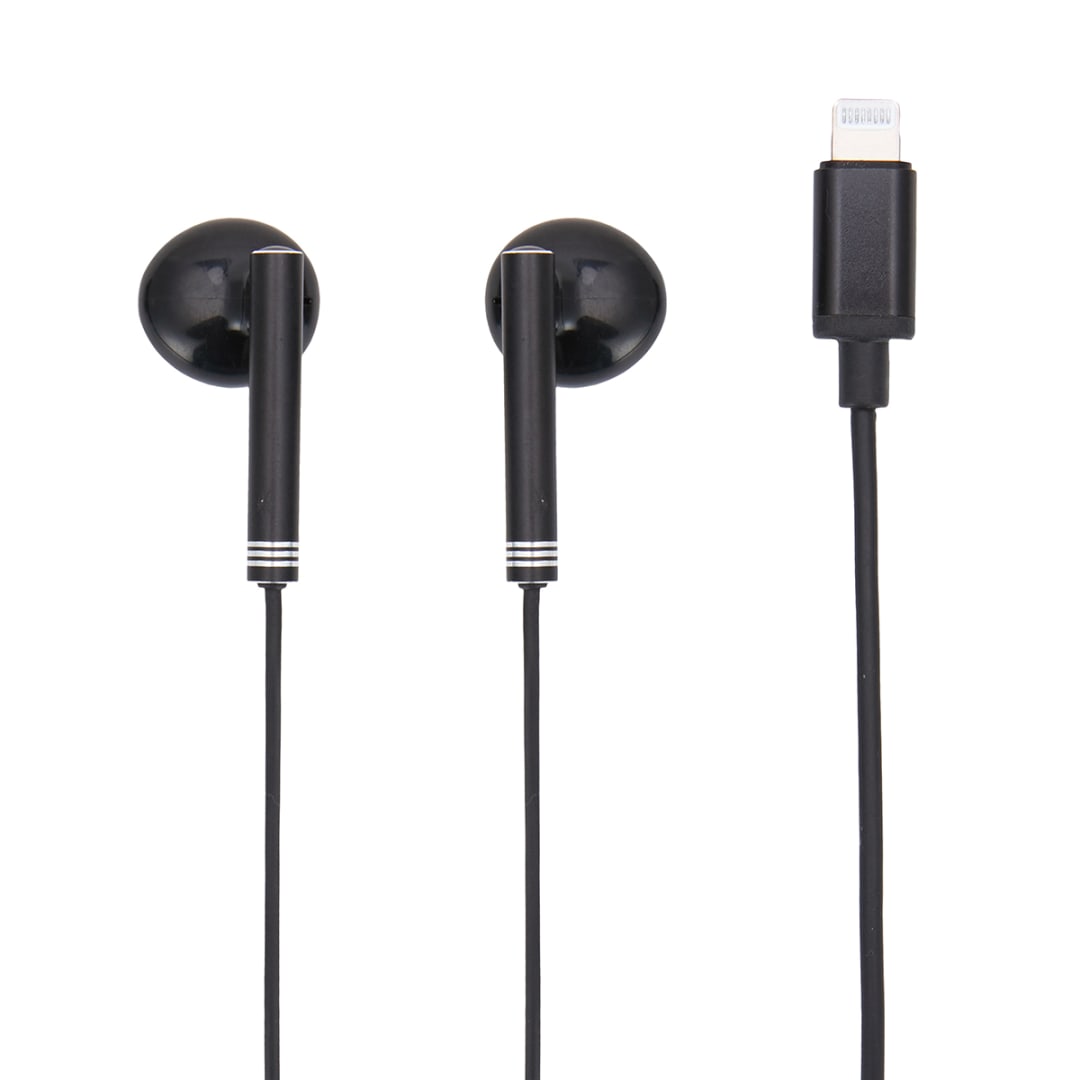 Classic Style Lightning Earphones Black Kmart