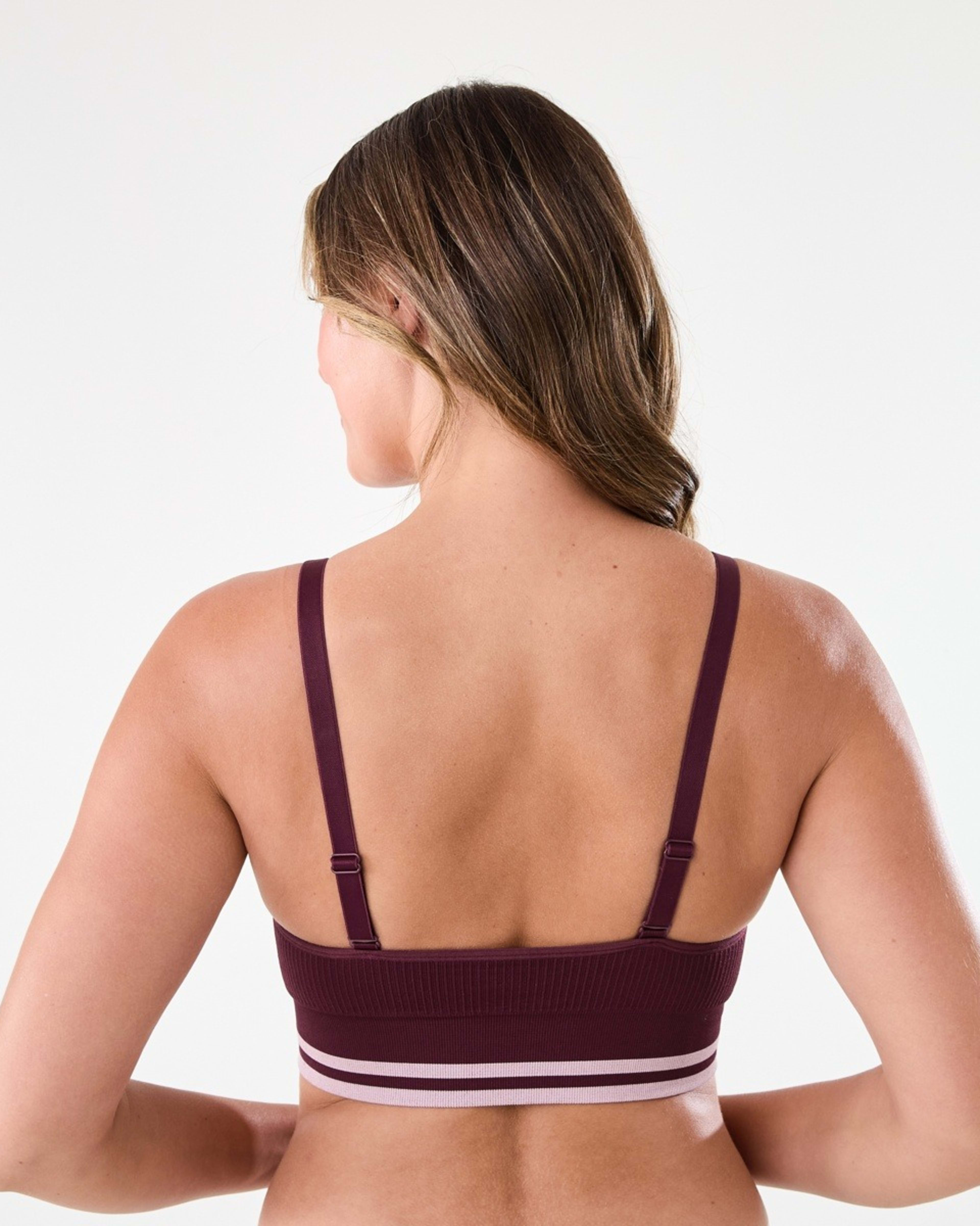 3 Sports Medium Support Seamfree Crop Top WINDSOR WINE, 3 of 6