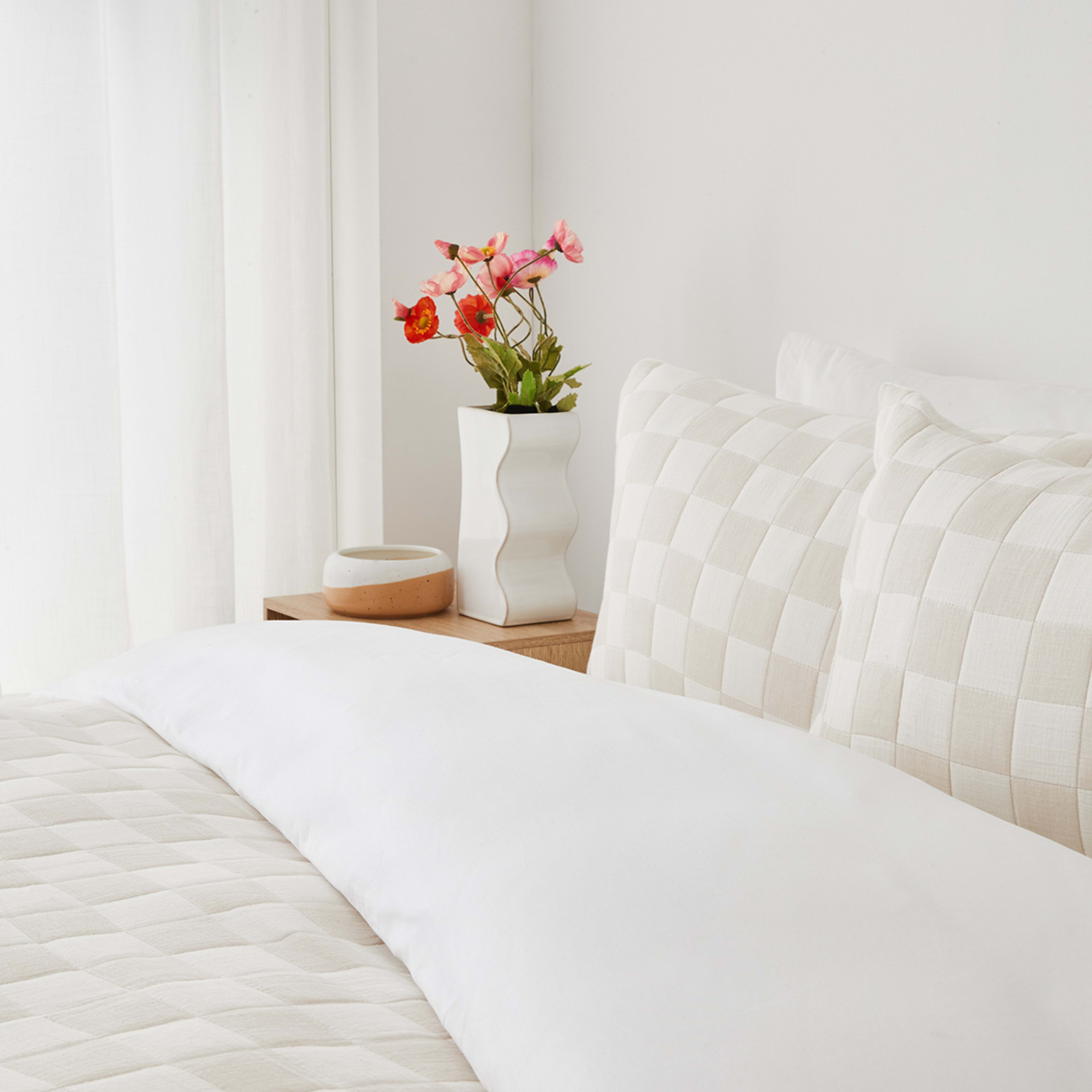 Lennox Cotton Quilt Cover Set King Bed, Off White Kmart NZ