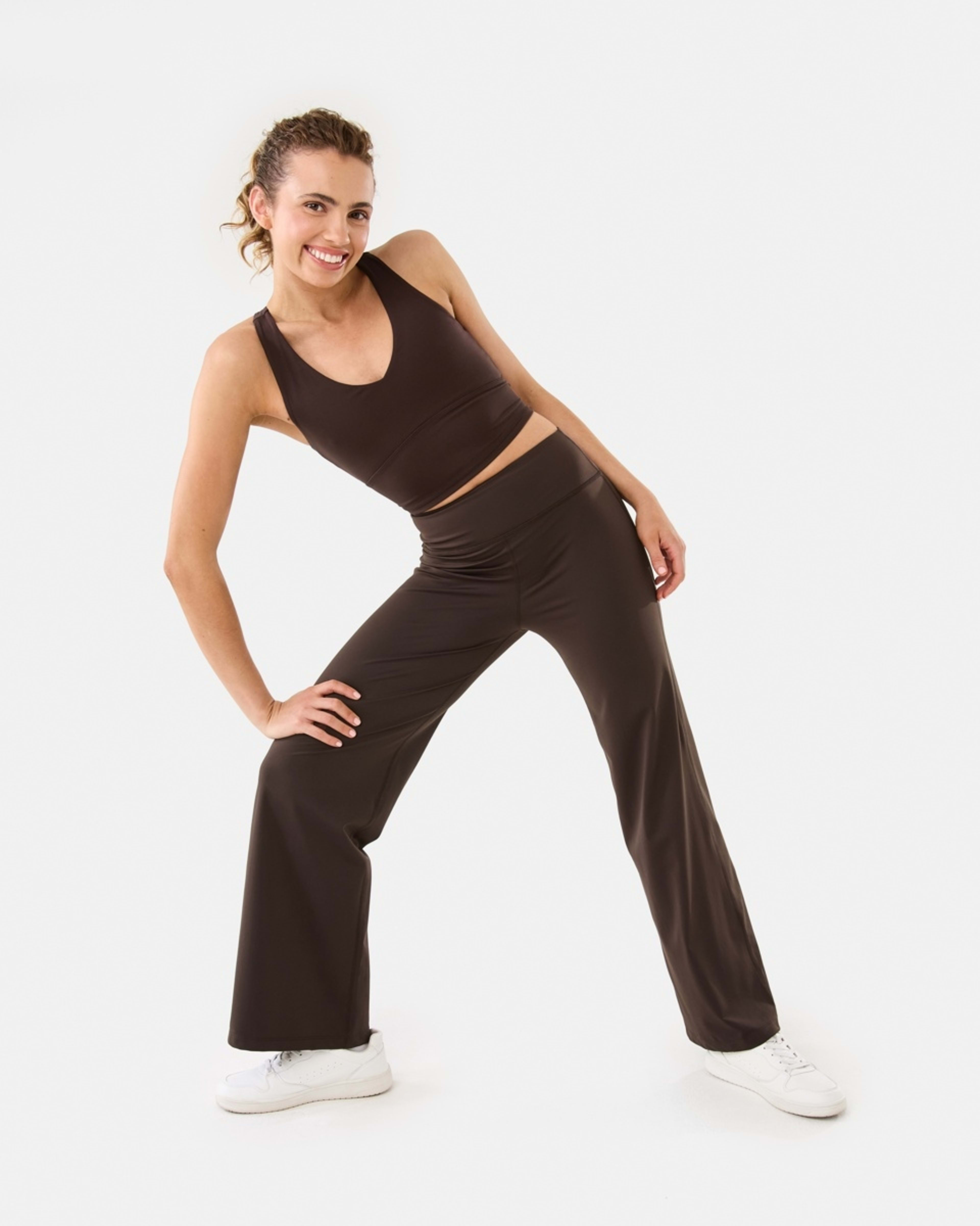 2 Active Womens Wide Leg Leggings TUSCAN BROWN, 2 of 5