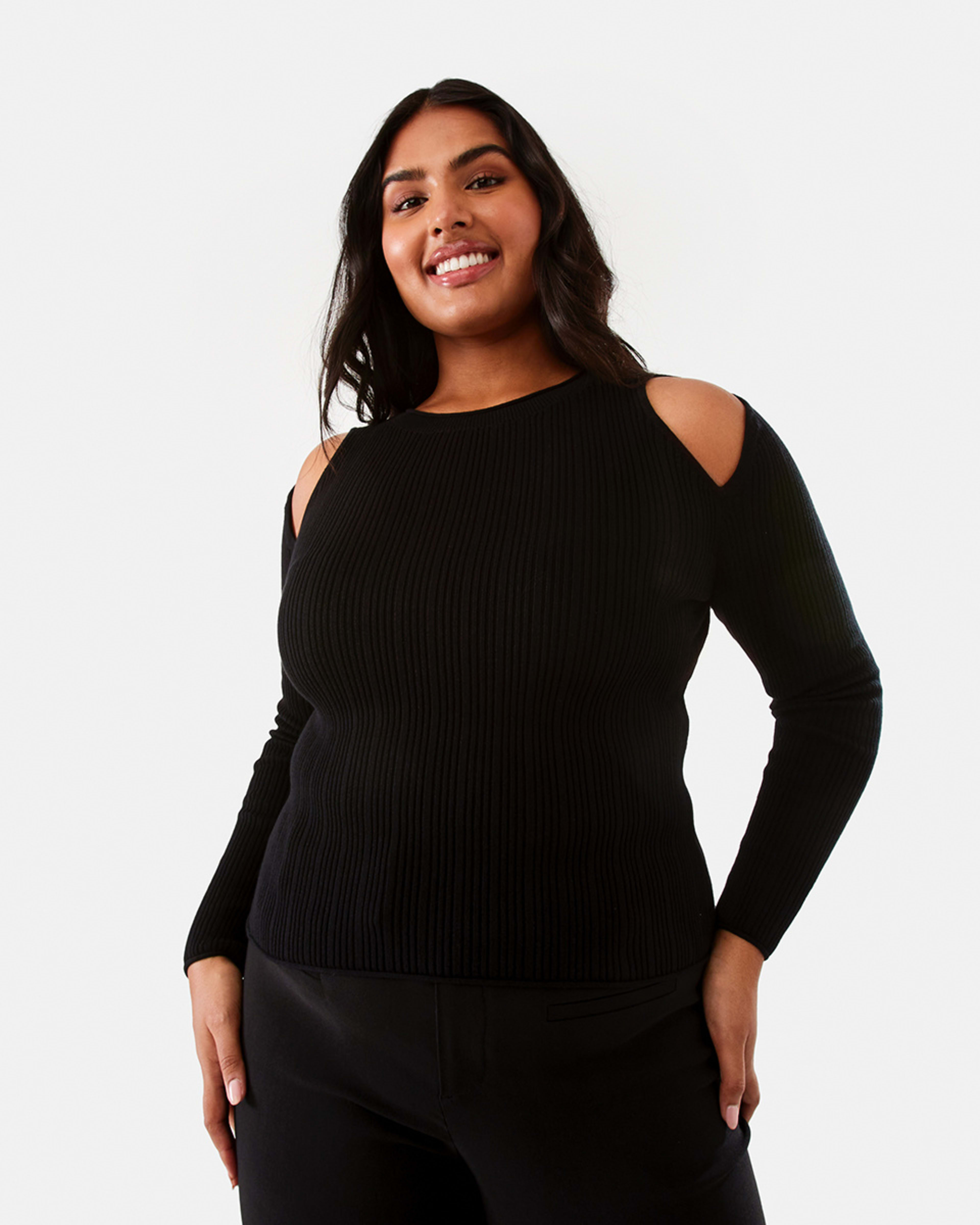 3 Long Sleeve True Knit Variegated Top Black, 3 of 10