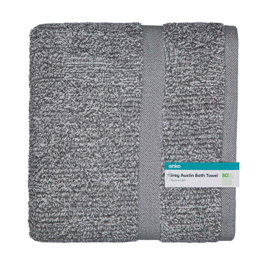 Grey Austin Bath Towel - Kmart