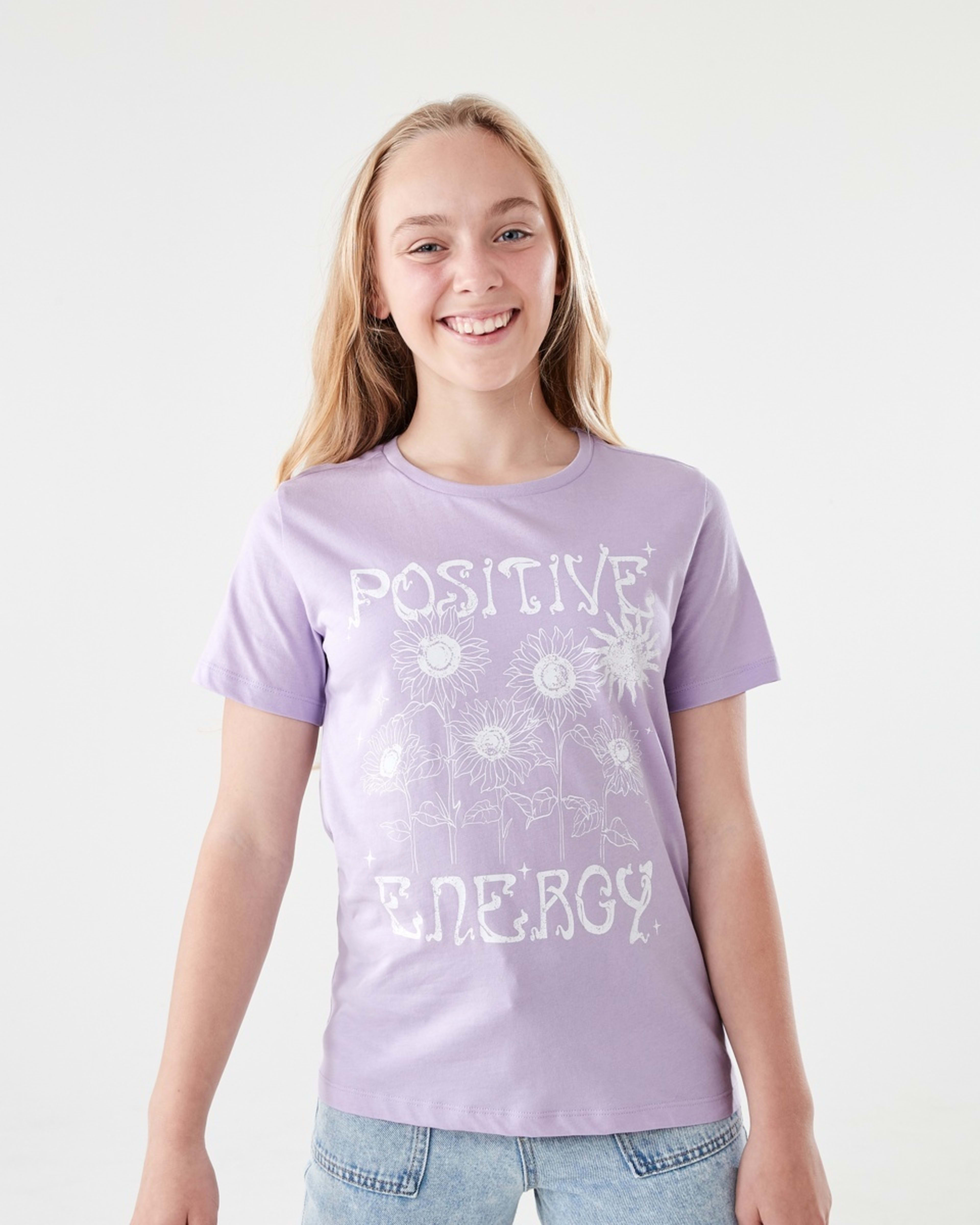 1 Short Sleeve Print T-shirt POSITIVE ENERGY PASTEL LILAC