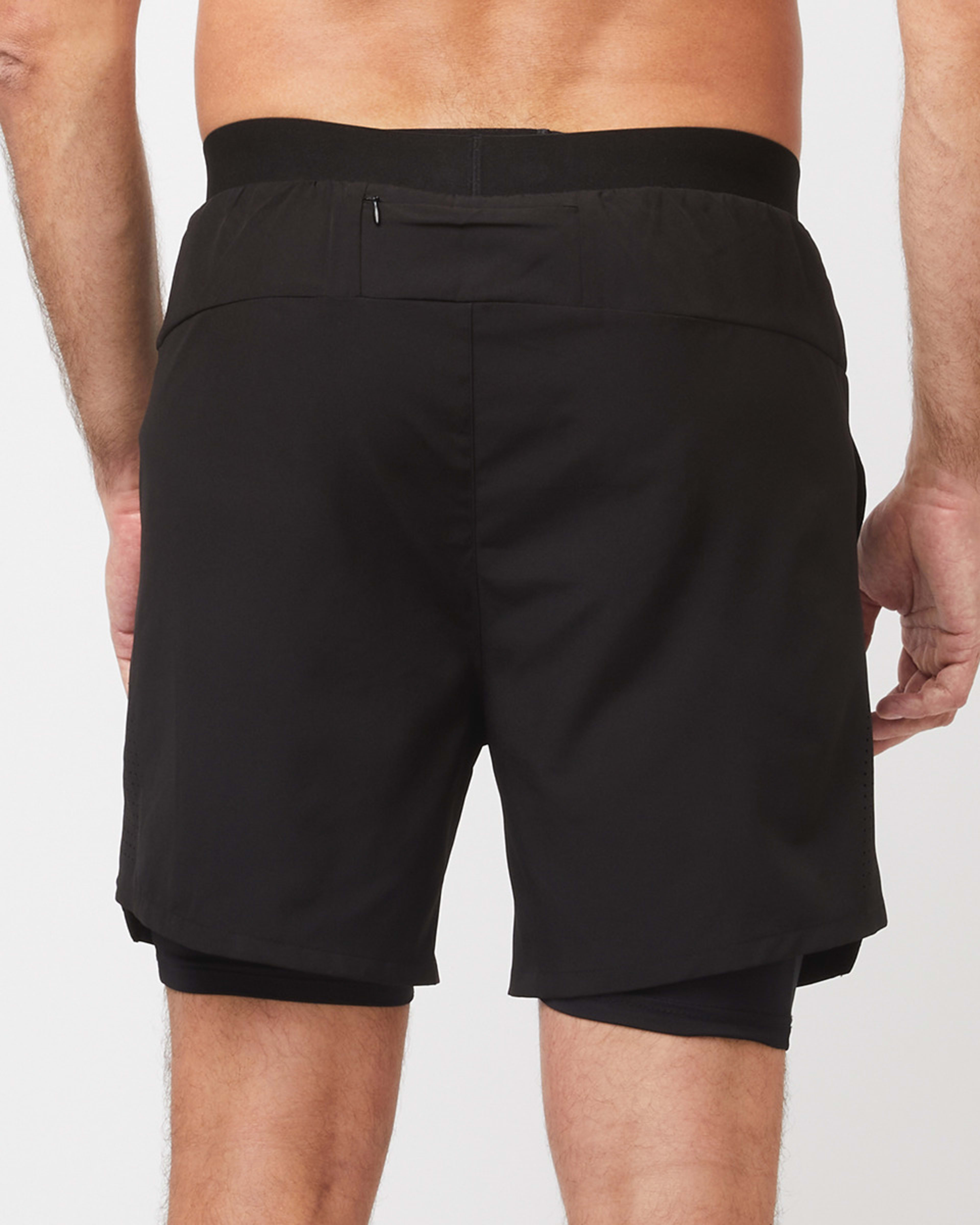 3 Active Mens Dual Layer Shorts Black, 3 of 8