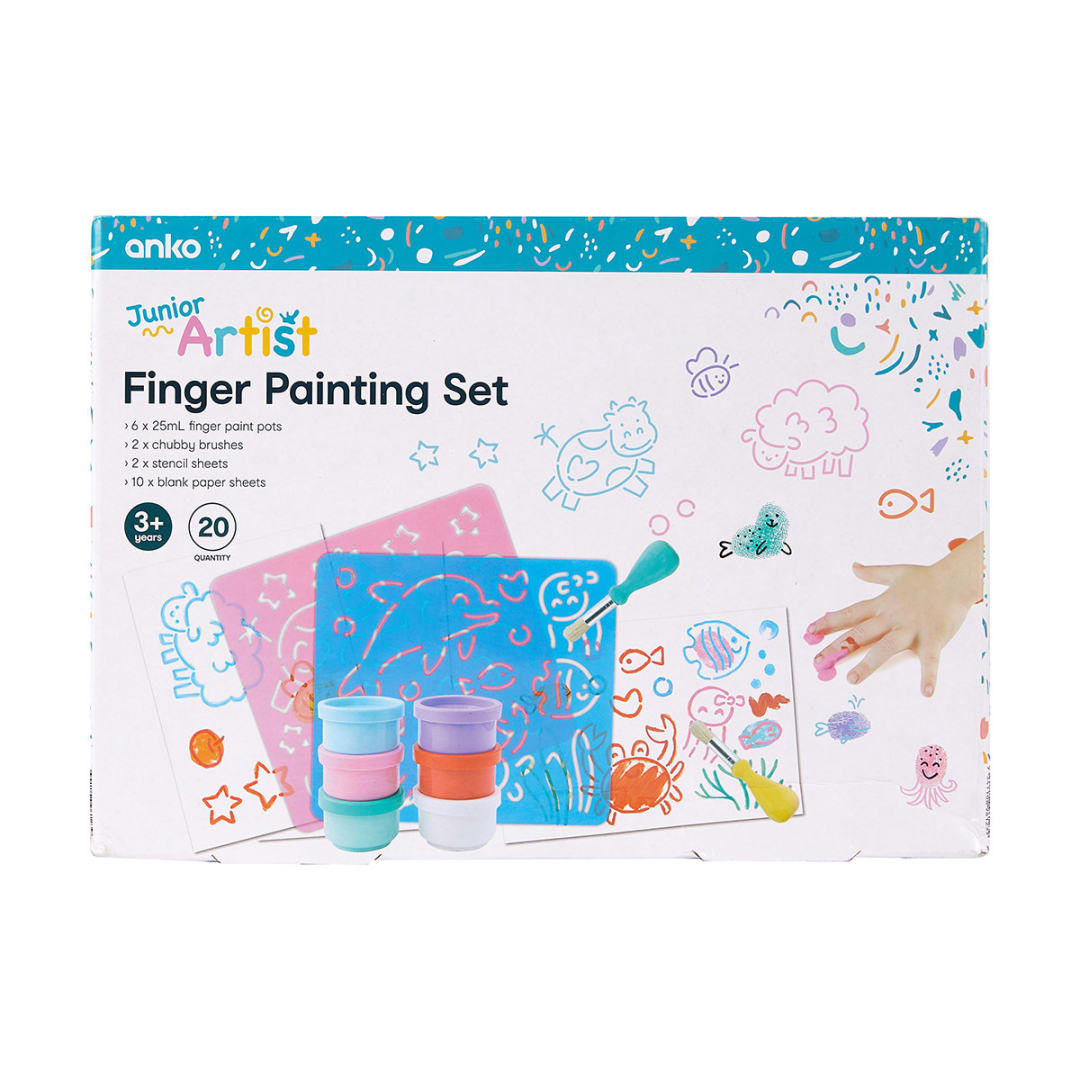 20 Piece Finger Painting Set Kmart