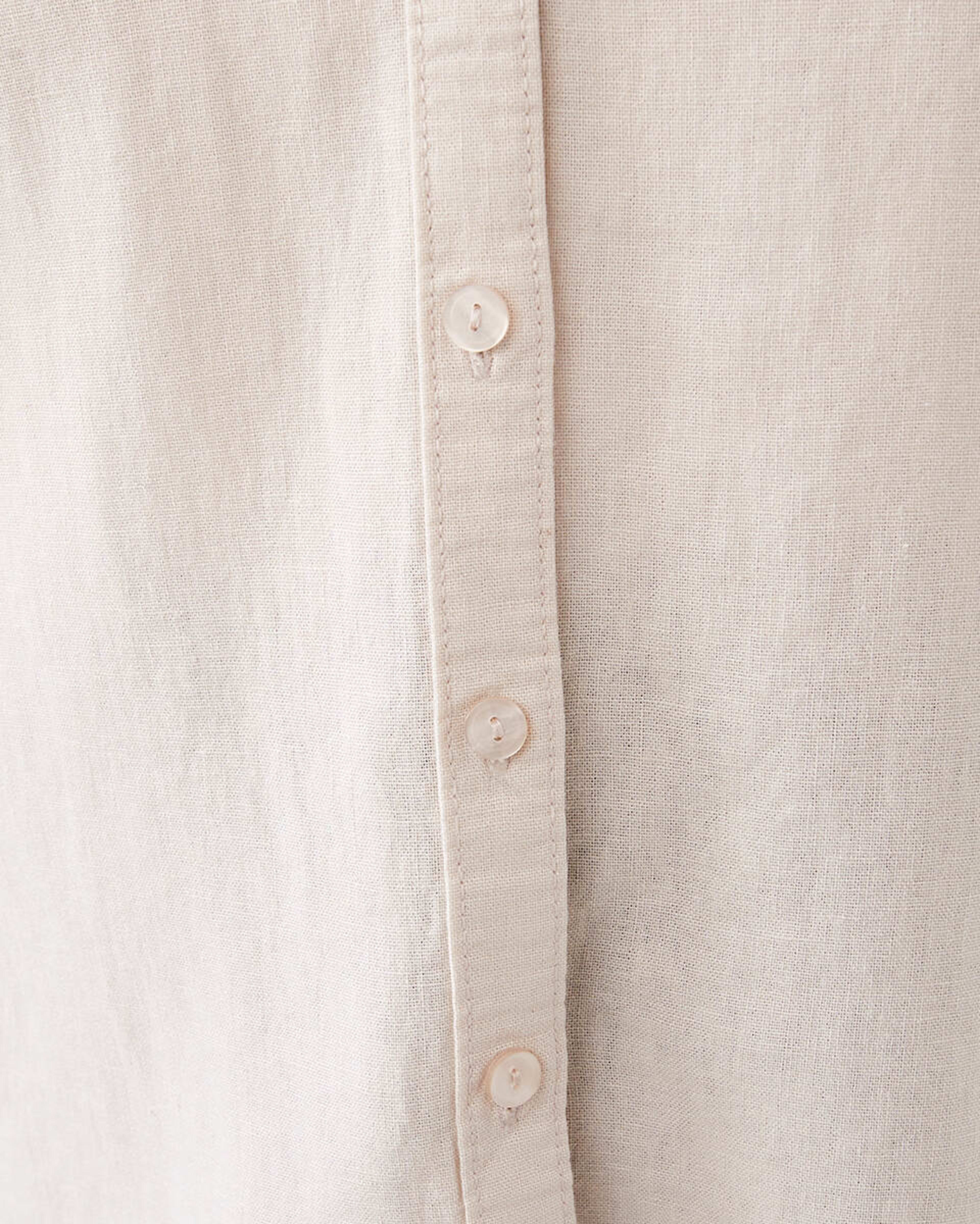8 Curve Long Sleeve Linen Blend Shirt Nat Beige, 8 of 8