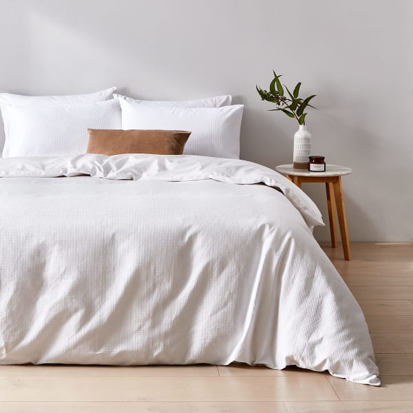 Waffle Cotton Quilt Cover Set Queen, Should A Duvet Insert Be The Same Size As Coveralls