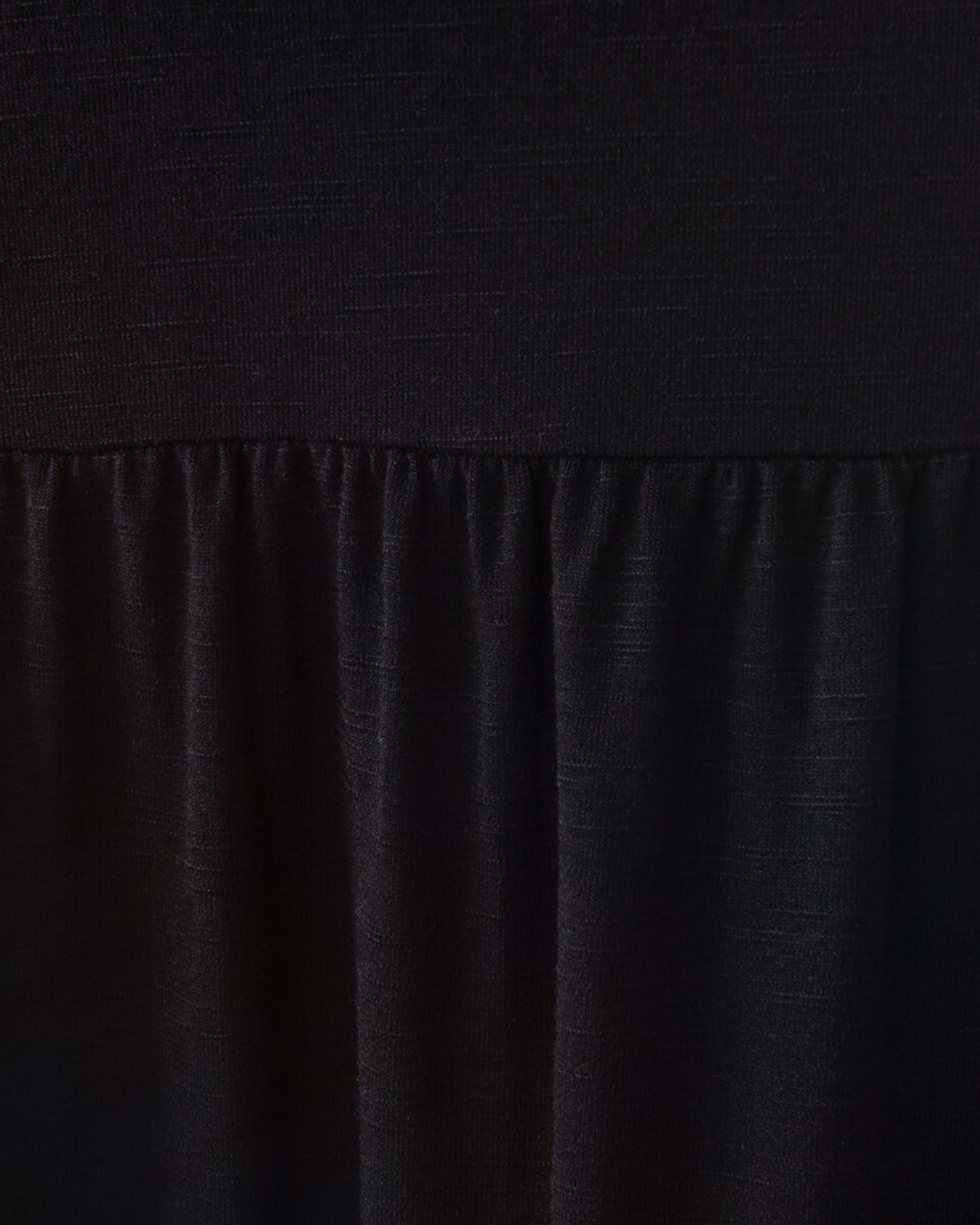 6 Short Sleeve Tiered Jersey Midi Dress Black, 6 of 6